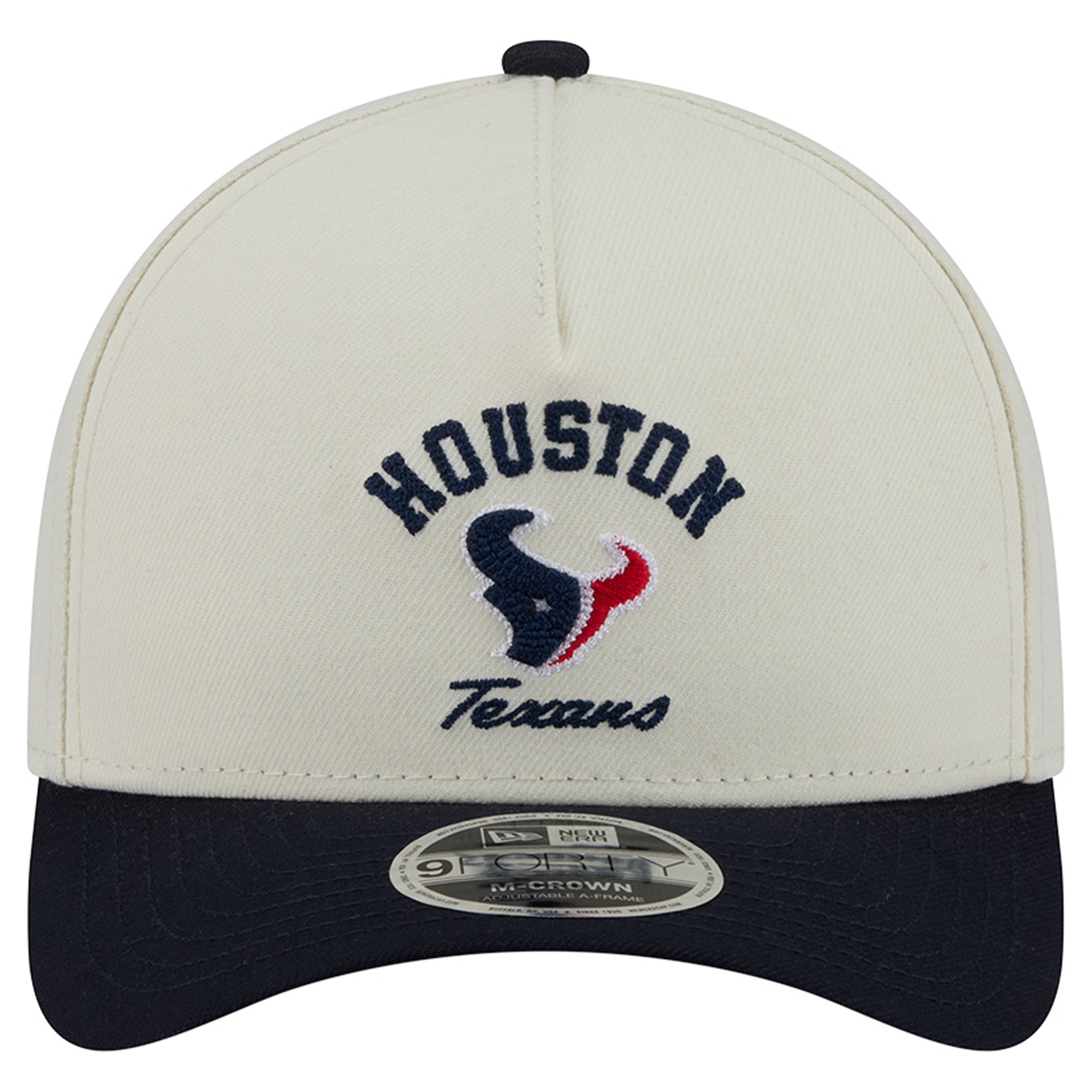 Casquette ajustable New Era crème/marine Houston Texans Arch 9FORTY A-Frame M-Crown pour homme