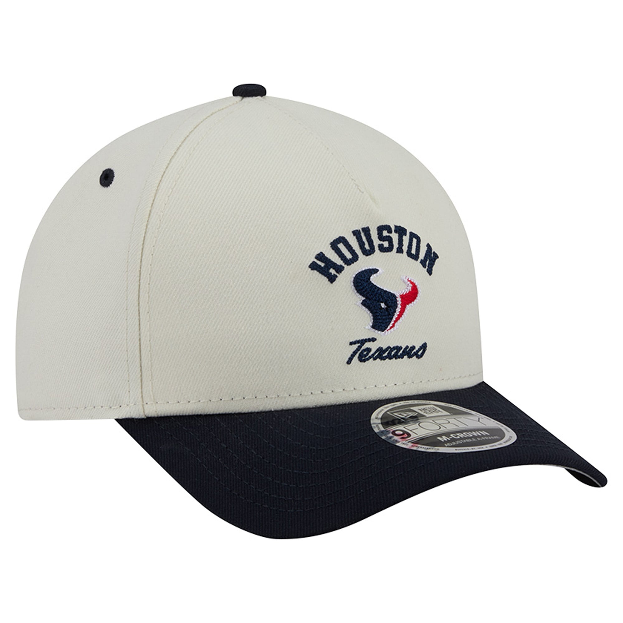 Casquette ajustable New Era crème/marine Houston Texans Arch 9FORTY A-Frame M-Crown pour homme
