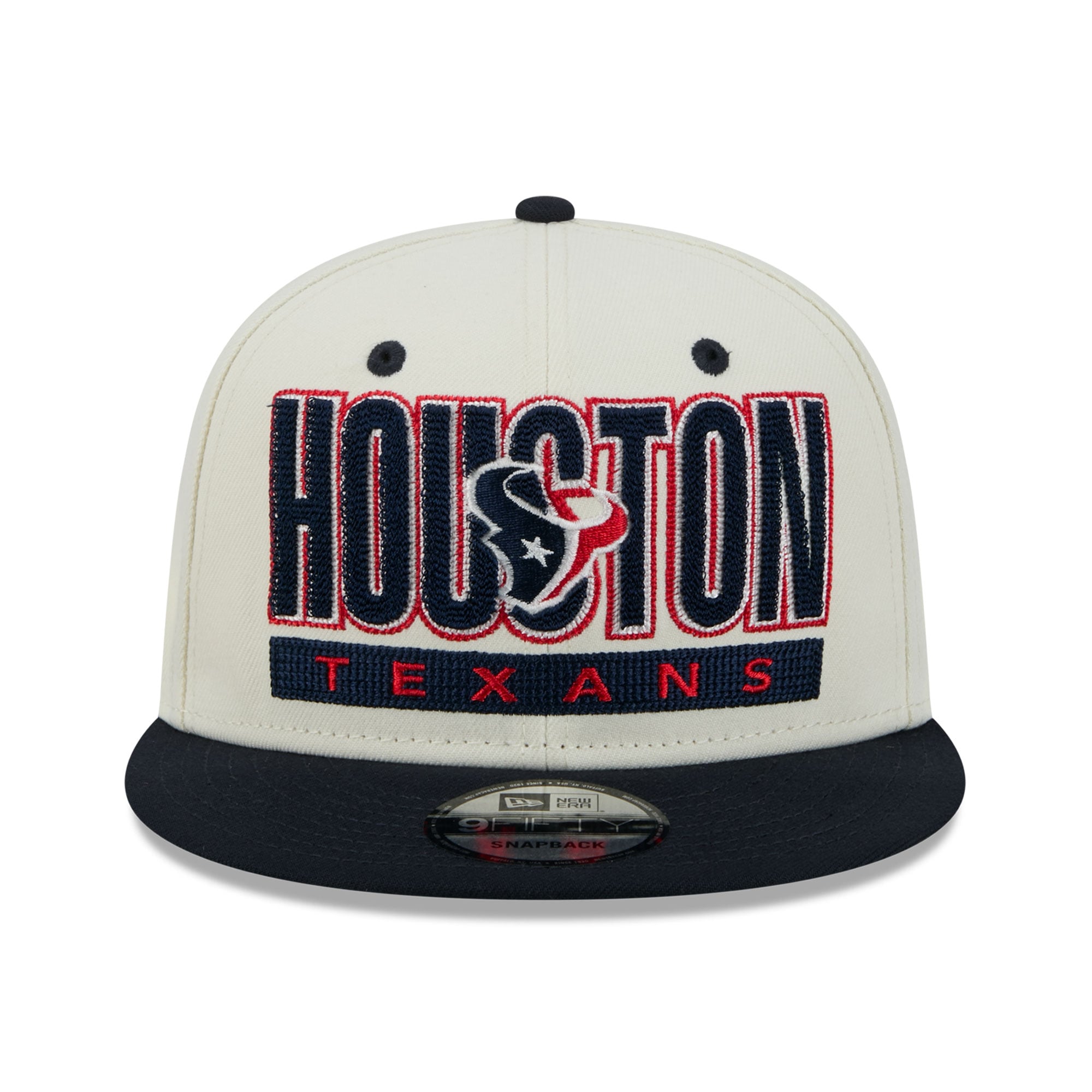 Casquette snapback classique 9FIFTY crème/marine New Era pour homme, Houston Texans
