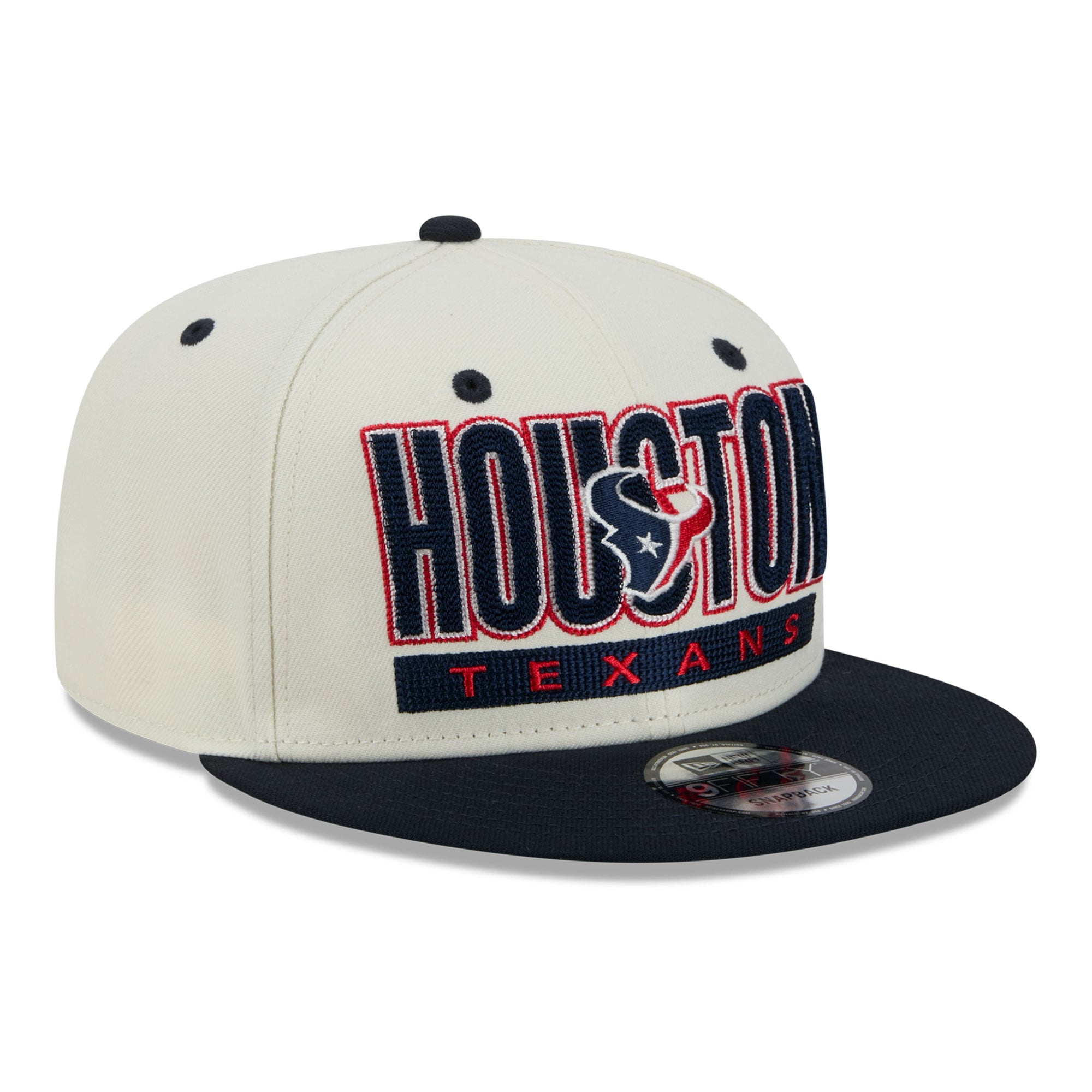Casquette snapback classique 9FIFTY crème/marine New Era pour homme, Houston Texans