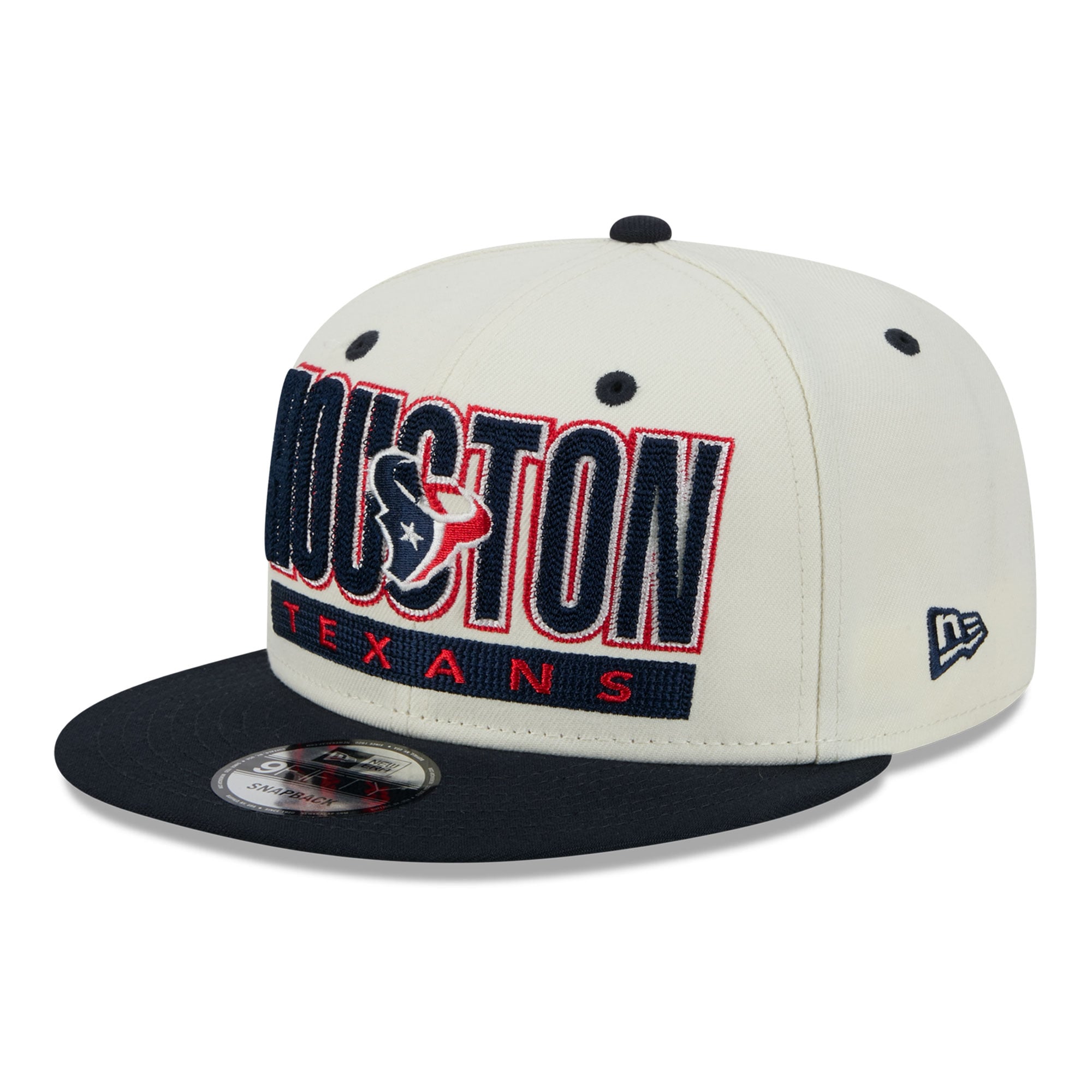 Casquette snapback classique 9FIFTY crème/marine New Era pour homme, Houston Texans