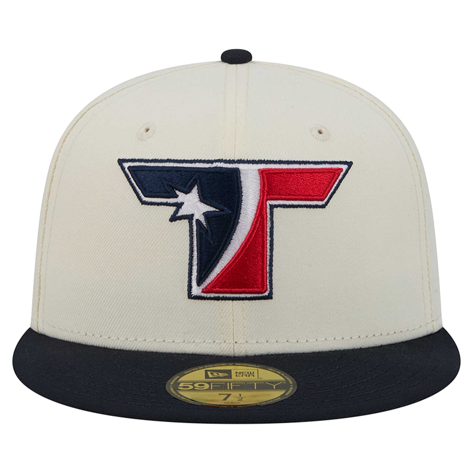 Men's New Era Cream/Navy Houston Texans Deceptor 59FIFTY Fitted Hat