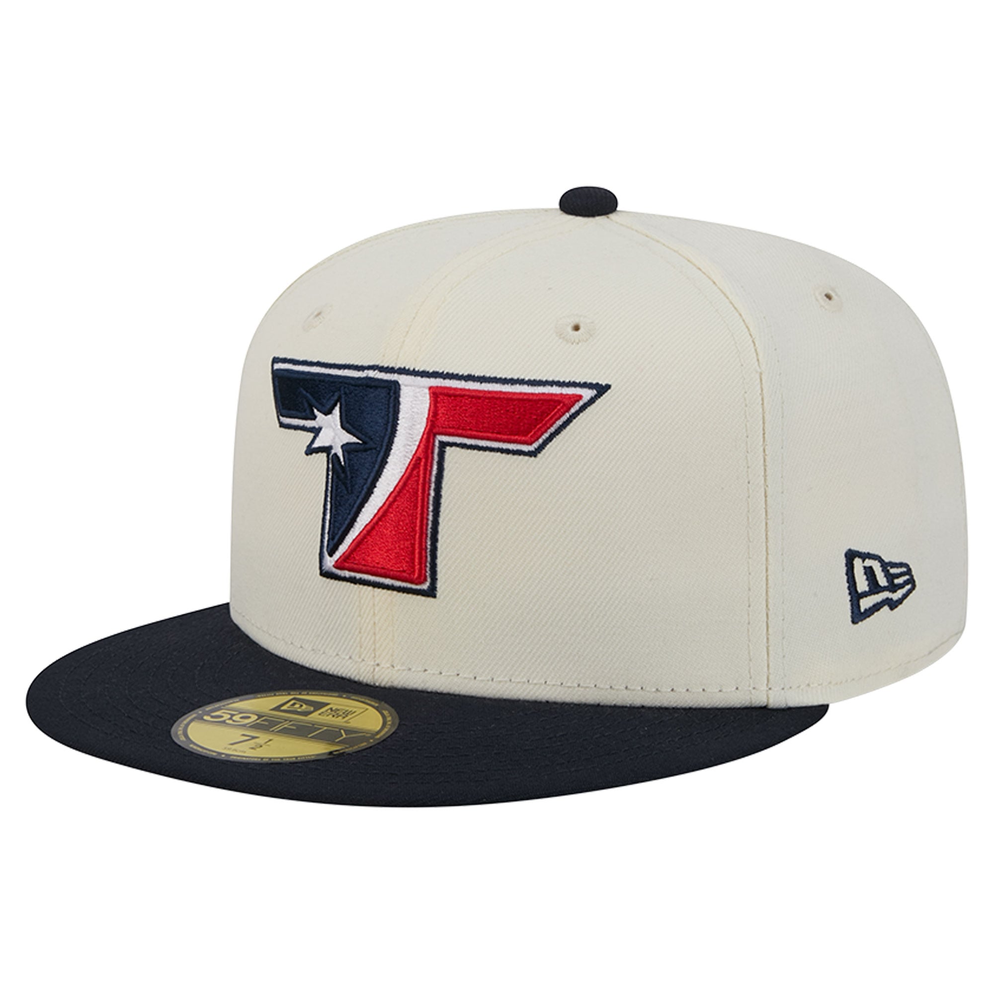 Men's New Era Cream/Navy Houston Texans Deceptor 59FIFTY Fitted Hat