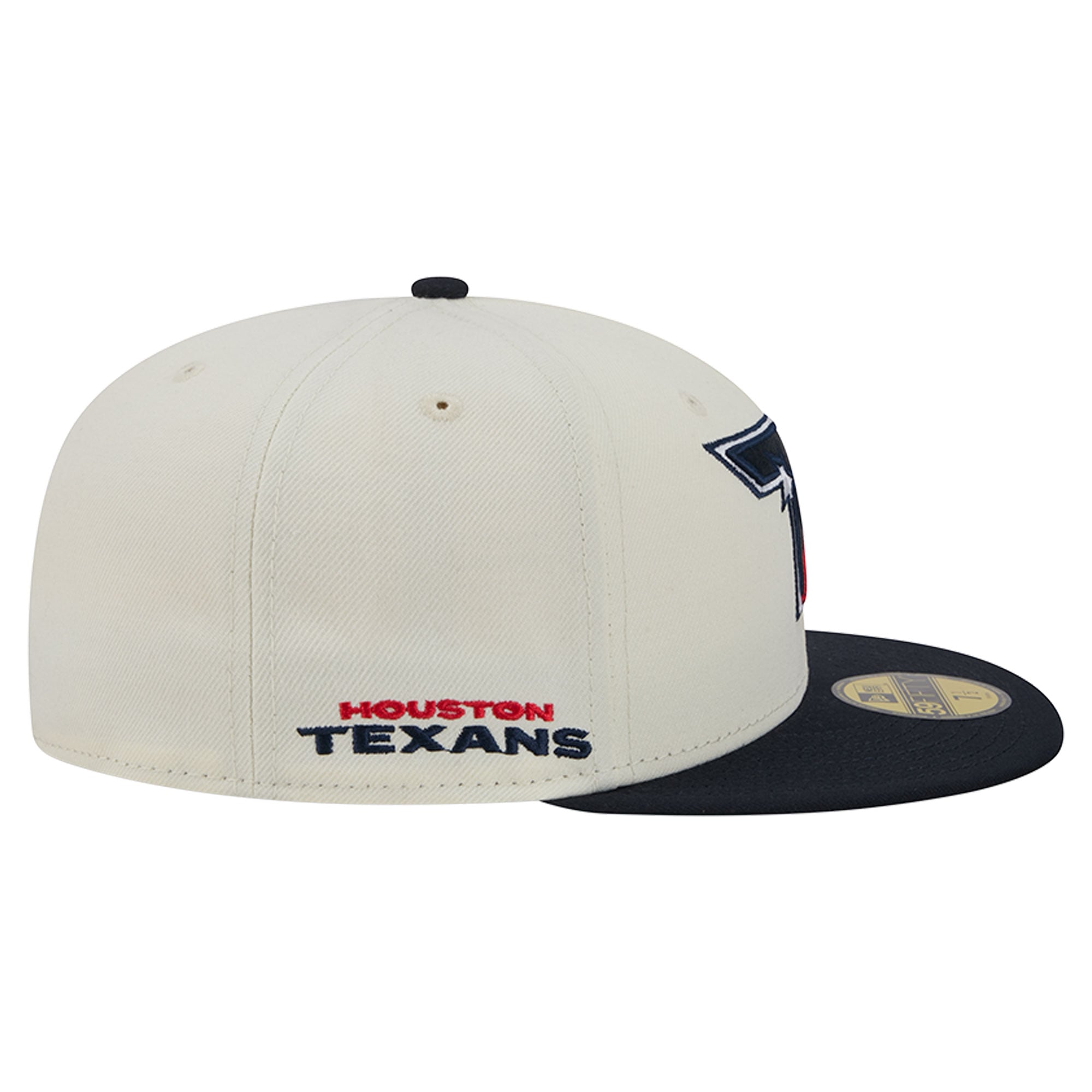 Men's New Era Cream/Navy Houston Texans Deceptor 59FIFTY Fitted Hat