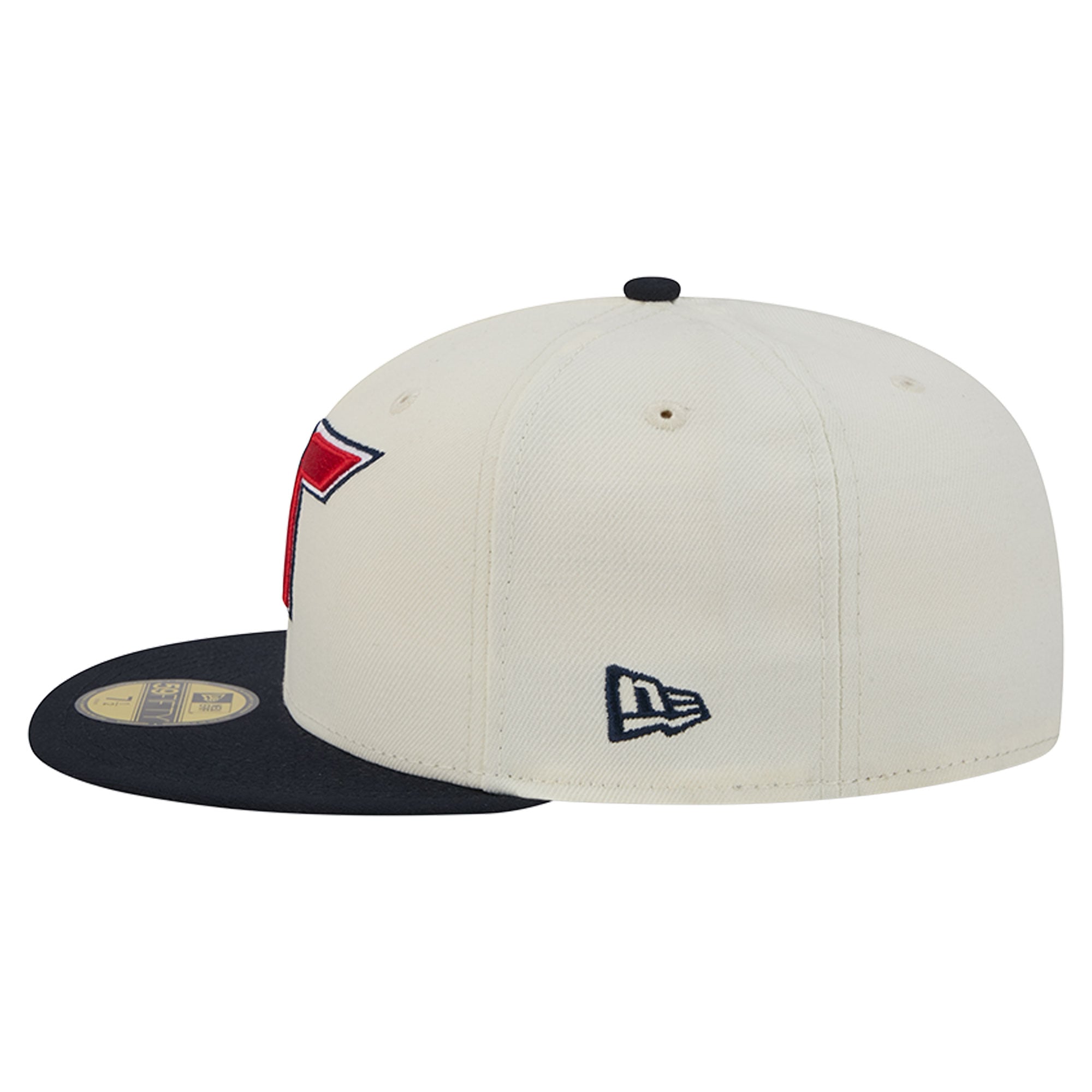 Men's New Era Cream/Navy Houston Texans Deceptor 59FIFTY Fitted Hat