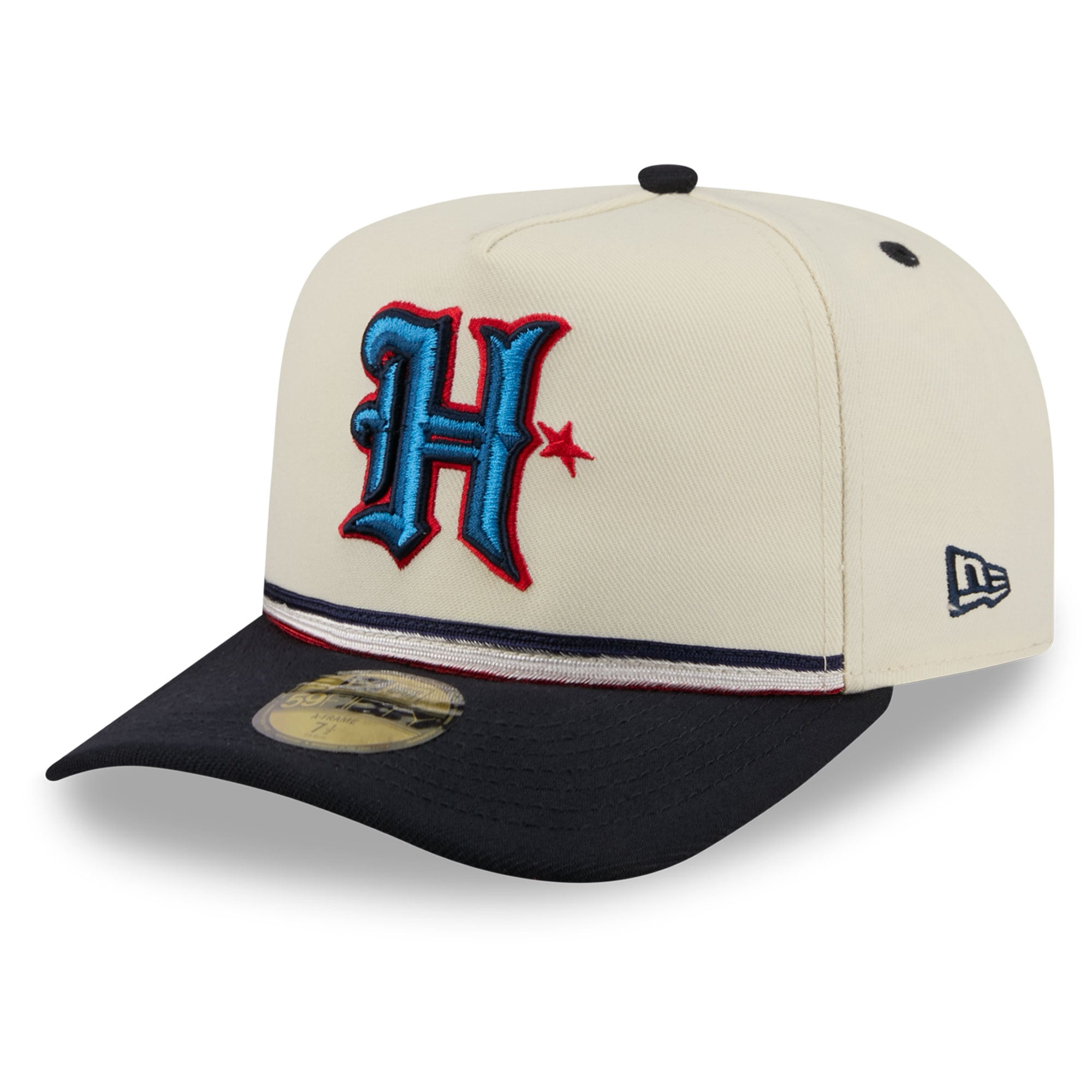 Casquette ajustée New Era 59FIFTY pour homme, crème/marine, Houston Texans H-Town Vintage A-Frame