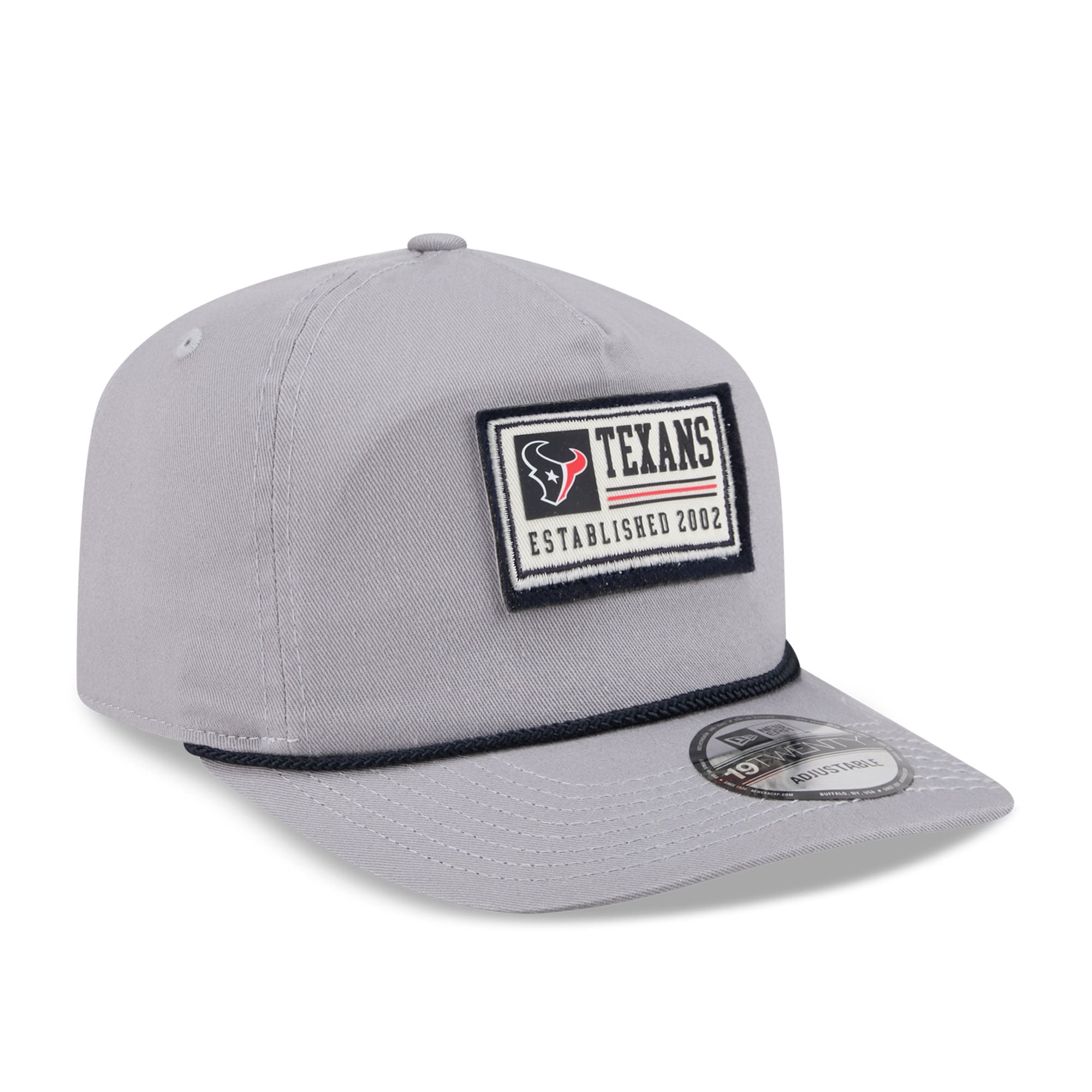 Casquette ajustable New Era grise Houston Texans Patch 19TWENTY pour homme