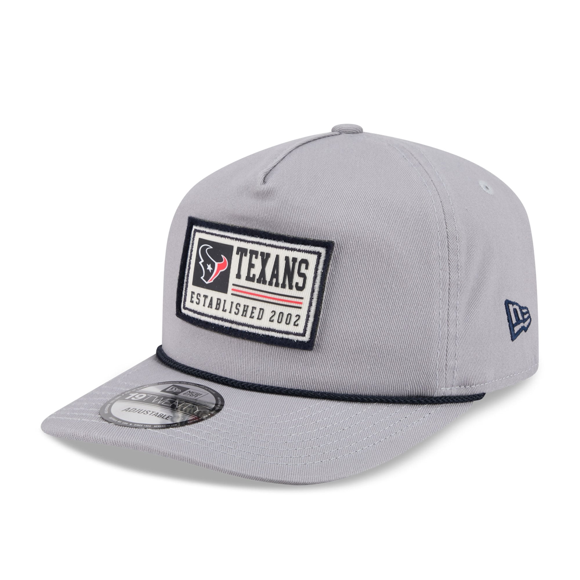 Casquette ajustable New Era grise Houston Texans Patch 19TWENTY pour homme
