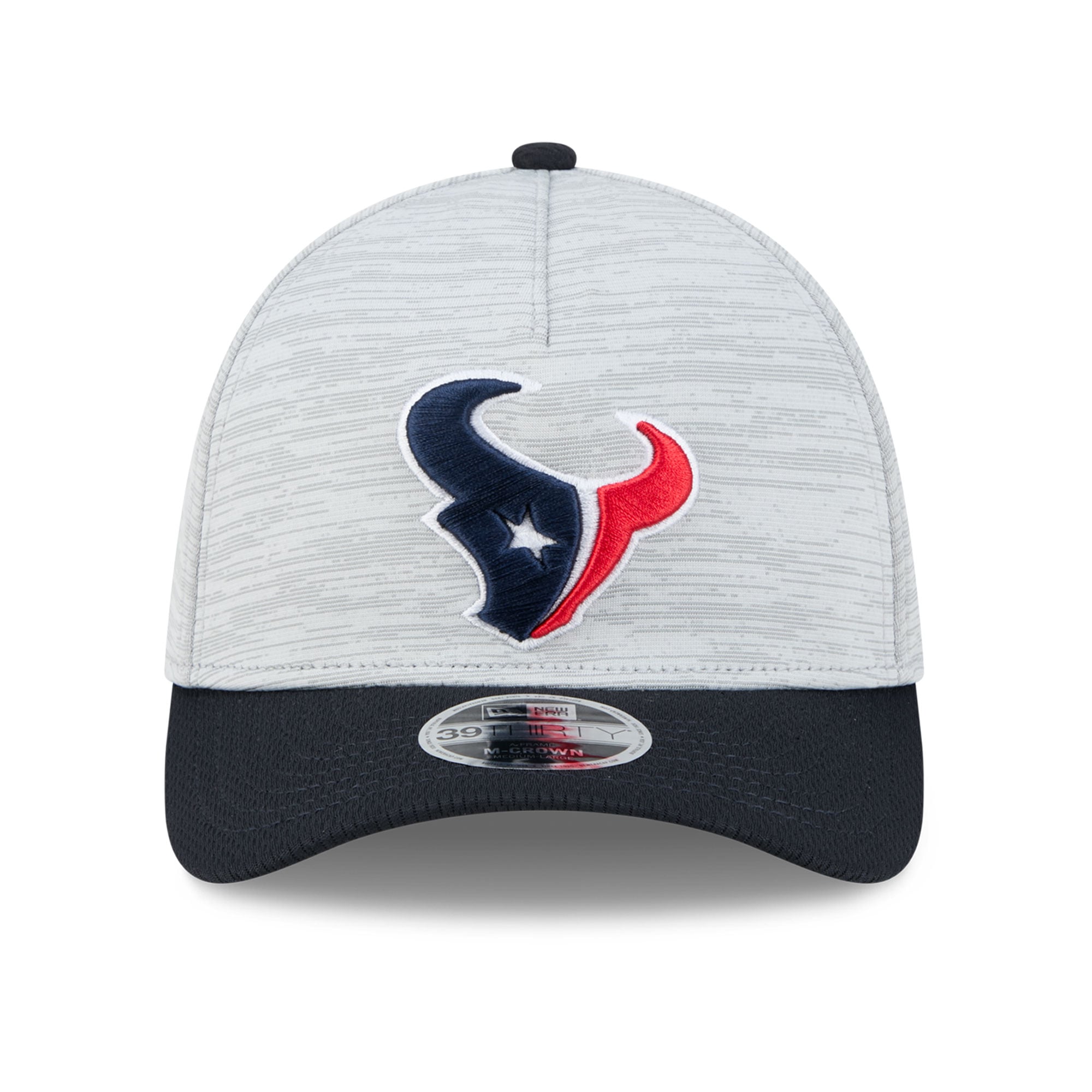 Casquette New Era Flex grise/marine Houston Texans Tech M-Crown A-Frame 39THIRTY pour homme
