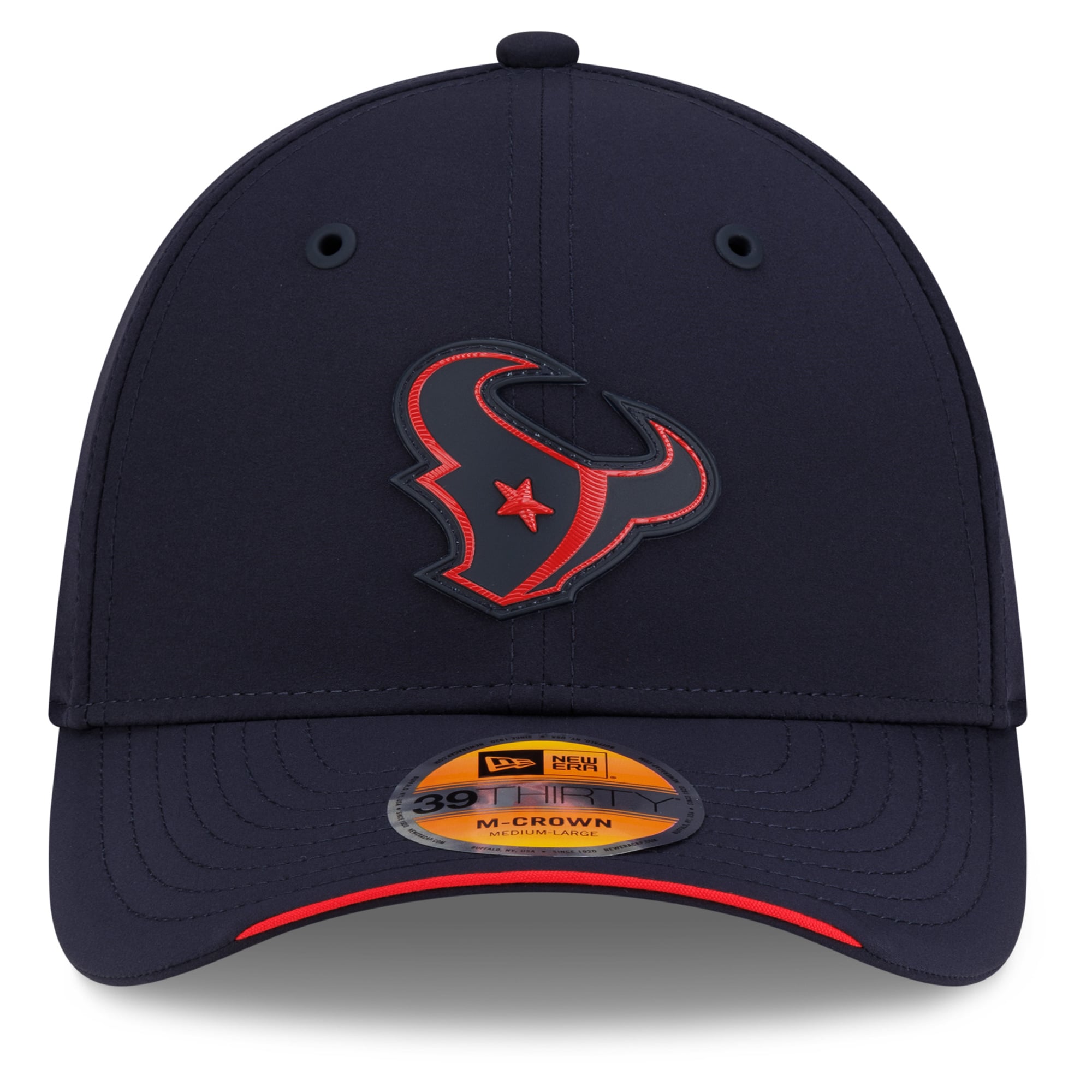 Casquette New Era bleu marine Houston Texans 2026 Sideline 39THIRTY M-Crown Flex pour homme