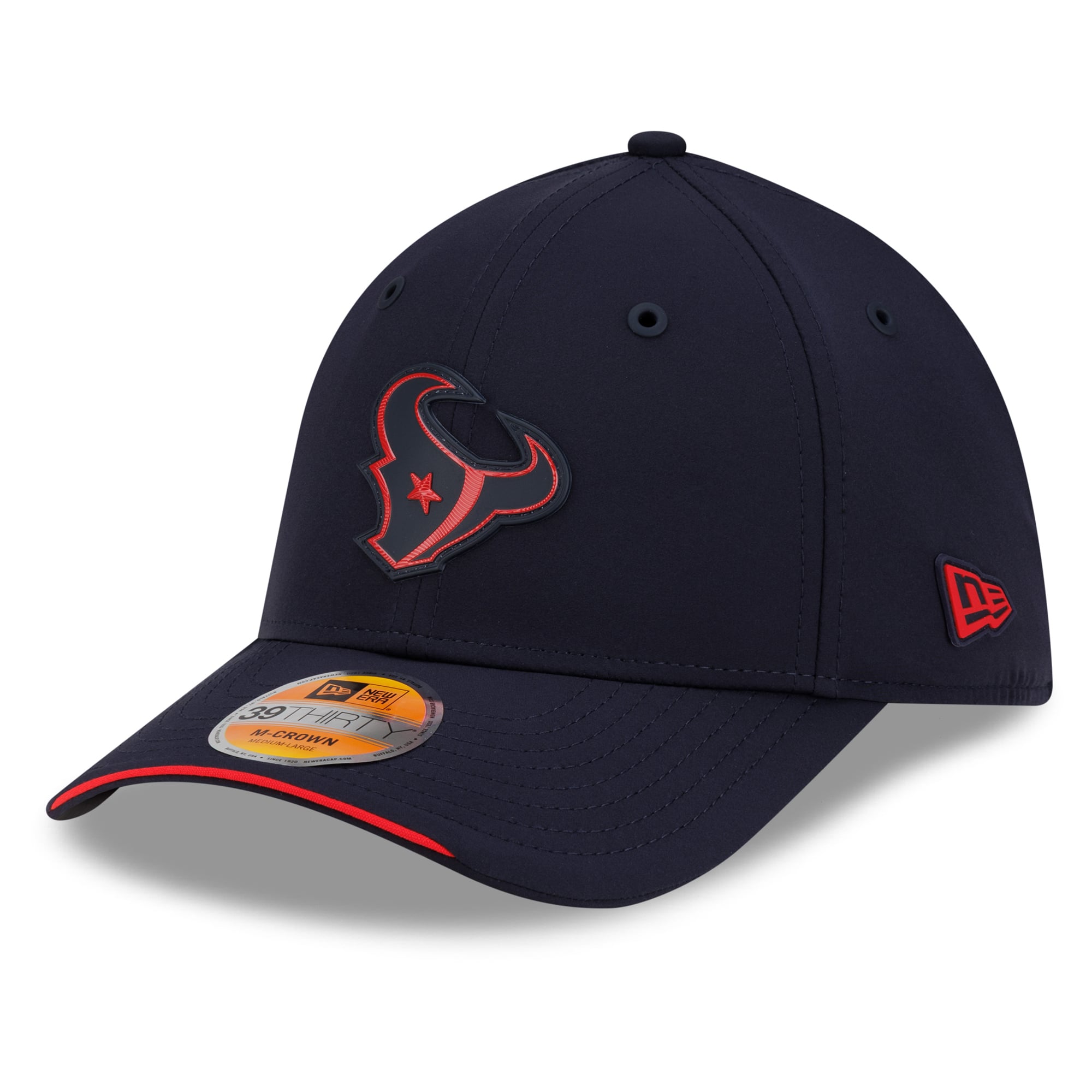 Casquette New Era bleu marine Houston Texans 2026 Sideline 39THIRTY M-Crown Flex pour homme