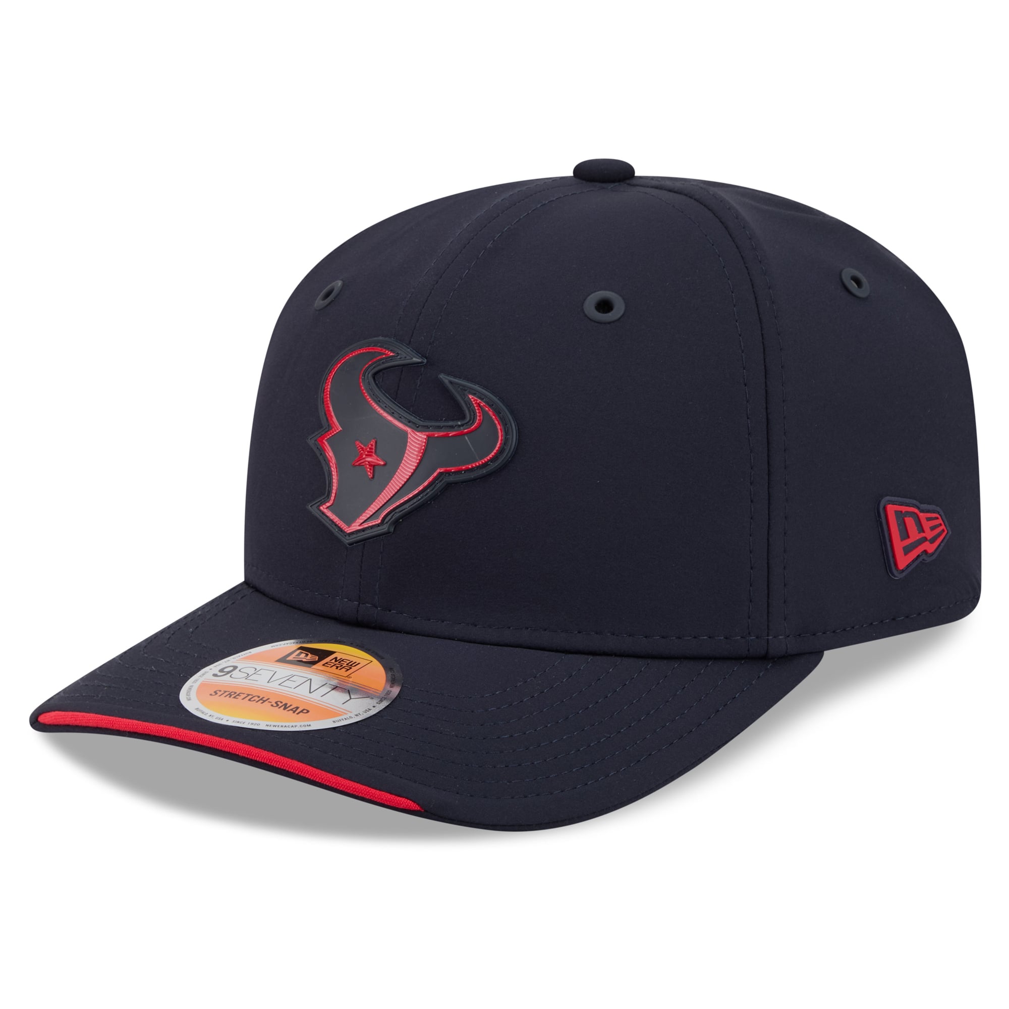 Casquette ajustable New Era bleu marine Houston Texans 2026 Sideline 9SEVENTY pour homme