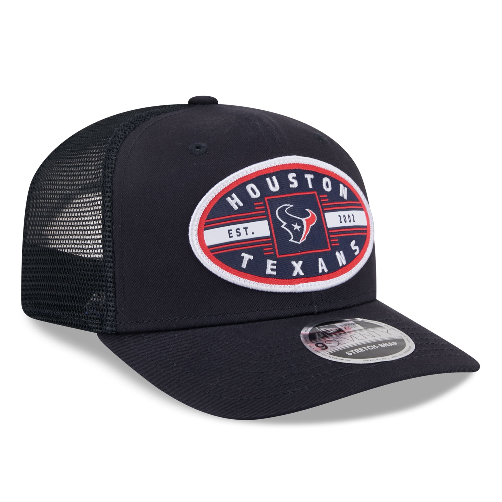 Casquette trucker New Era bleu marine Houston Texans Collegiate 9SEVENTY pour homme