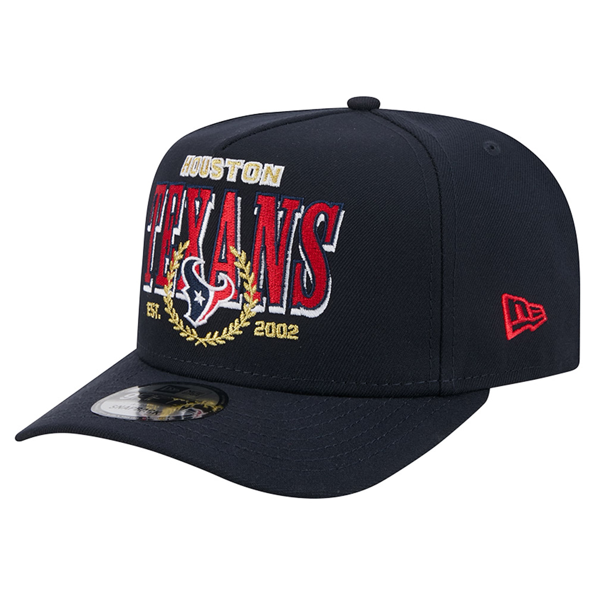 Men's New Era Navy Houston Texans Laurel A-Frame 9FIFTY Snapback Hat