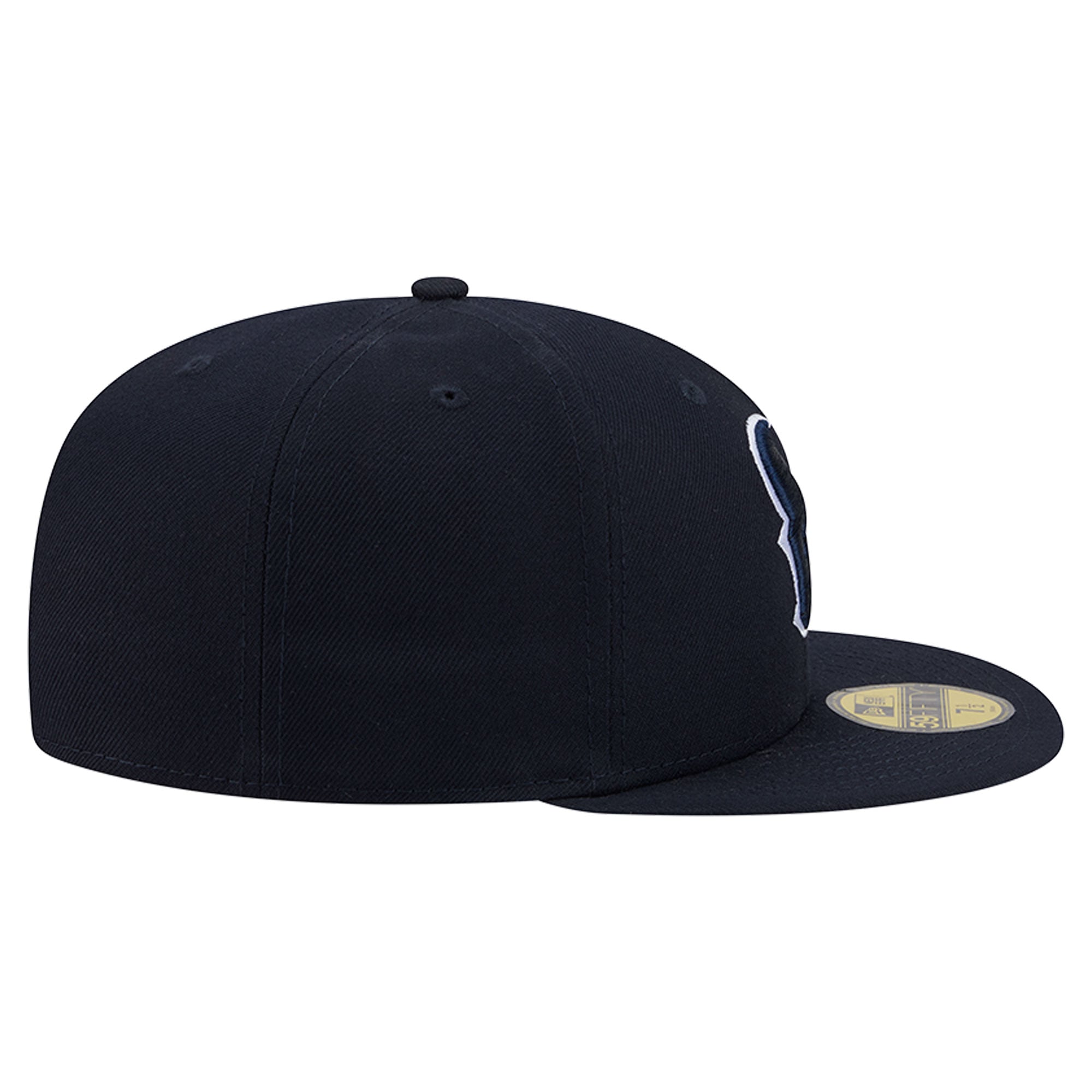 Casquette ajustée New Era 59FIFTY bleu marine pour homme, logo Houston Texans, inscription latérale