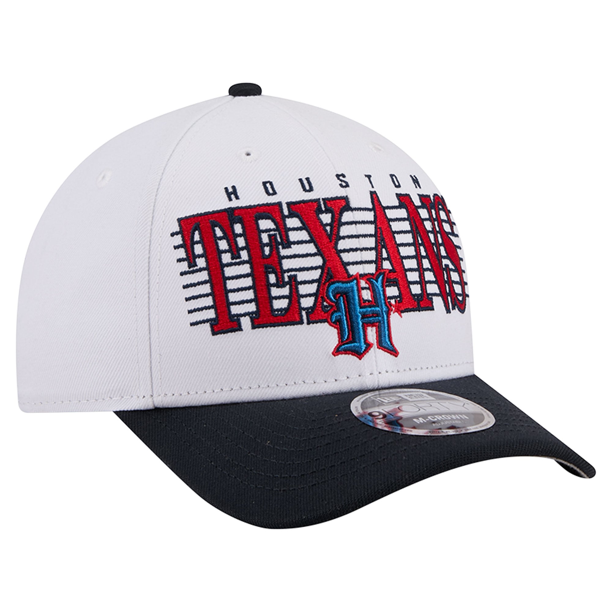 Casquette ajustable New Era blanche et noire Houston Texans Loyal 9FORTY M-Crown pour homme