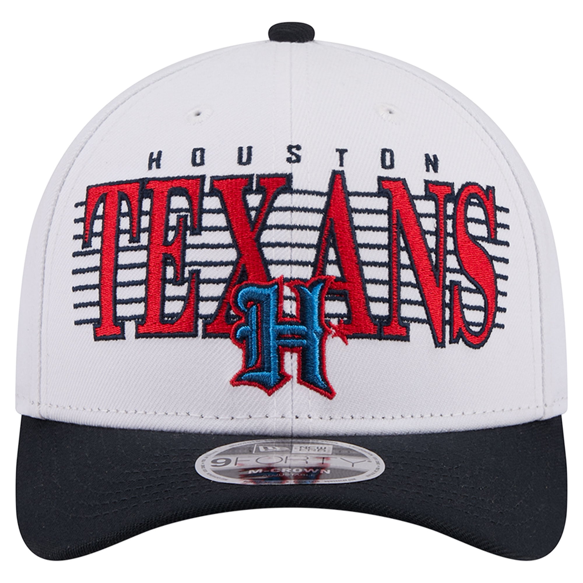 Casquette ajustable New Era blanche et noire Houston Texans Loyal 9FORTY M-Crown pour homme