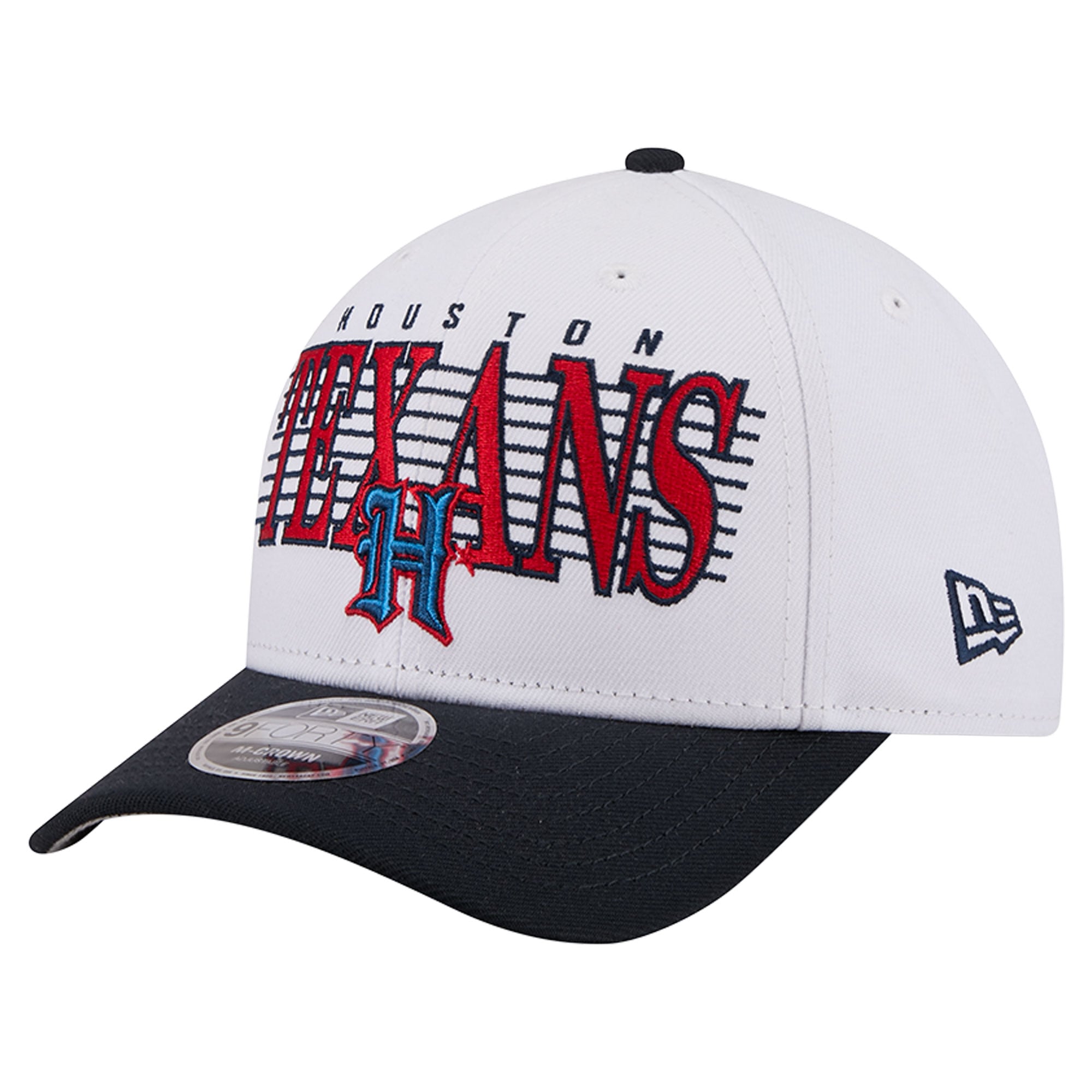 Casquette ajustable New Era blanche et noire Houston Texans Loyal 9FORTY M-Crown pour homme