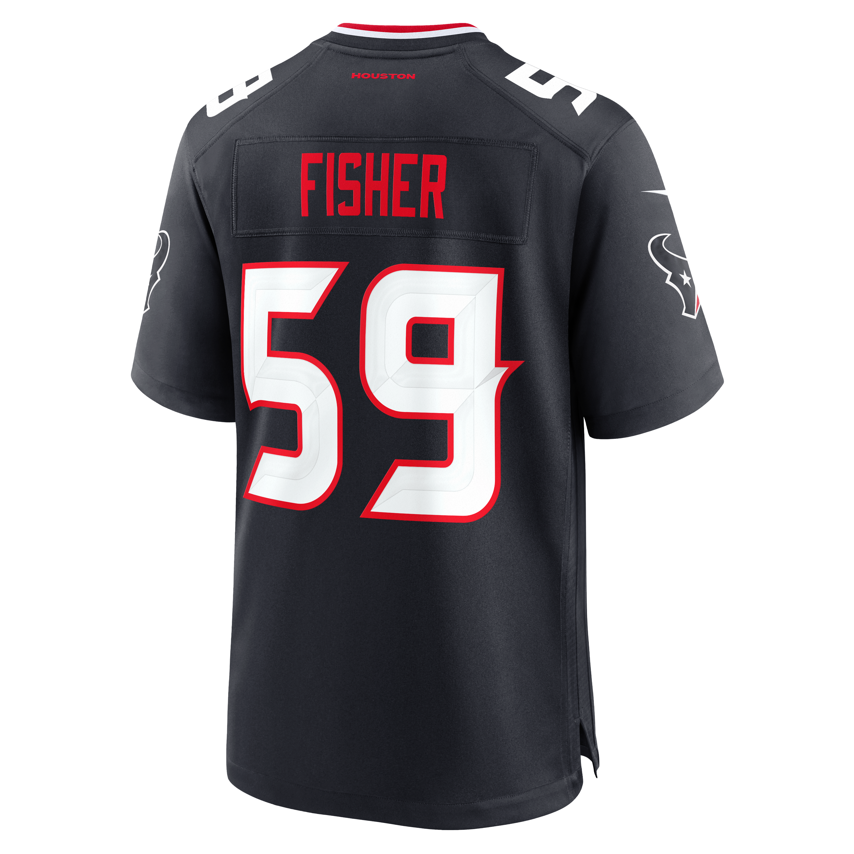 Maillot de match Nike Aiden Fisher bleu marine des Houston Texans pour homme