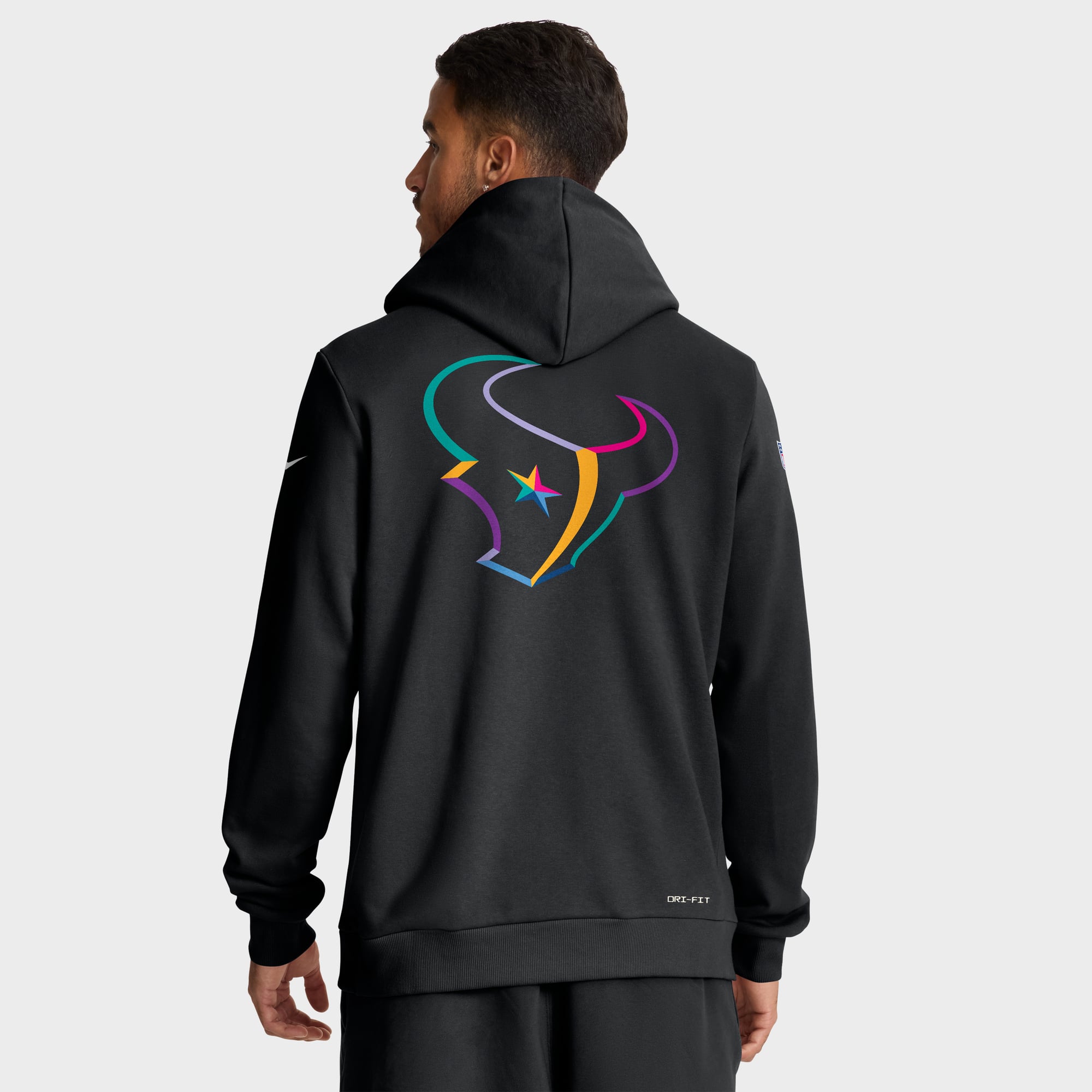 Men's Nike Black Houston Texans 2025 NFL Crucial Catch Sideline Standard Issue Dri-FIT Hoodie