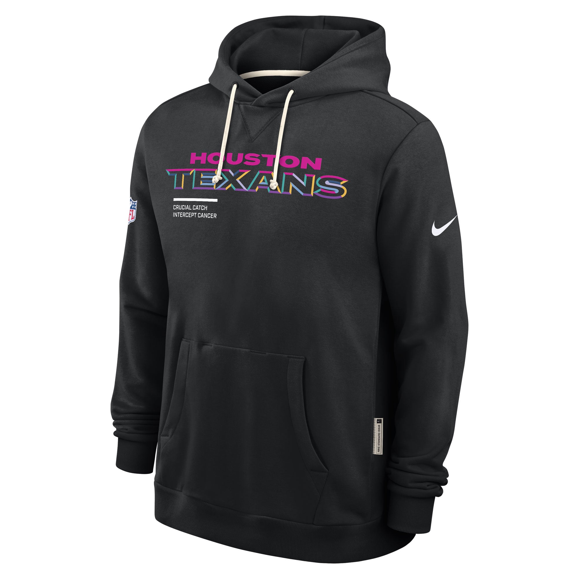 Men's Nike Black Houston Texans 2025 NFL Crucial Catch Sideline Standard Issue Dri-FIT Hoodie