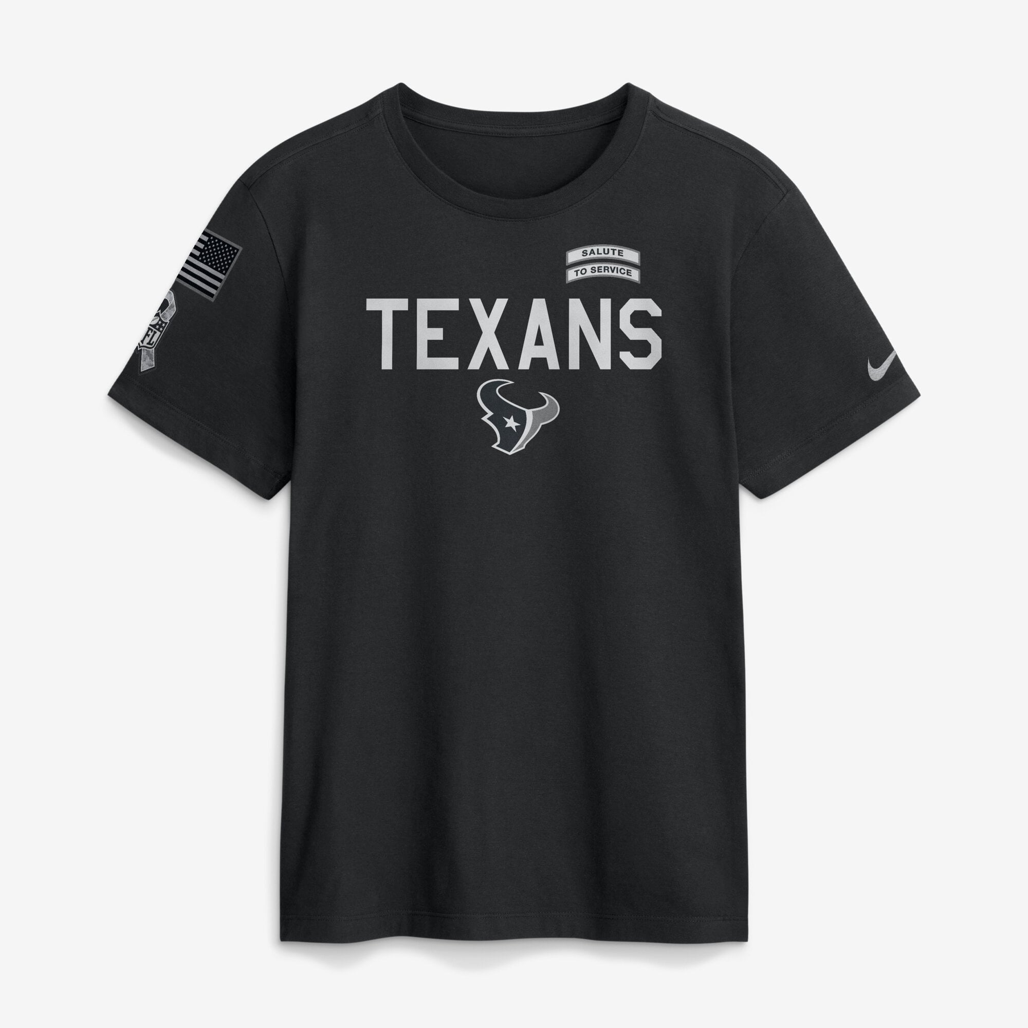 T-shirt Nike noir pour homme Houston Texans 2026 Salute to Service Sideline Dri-FIT