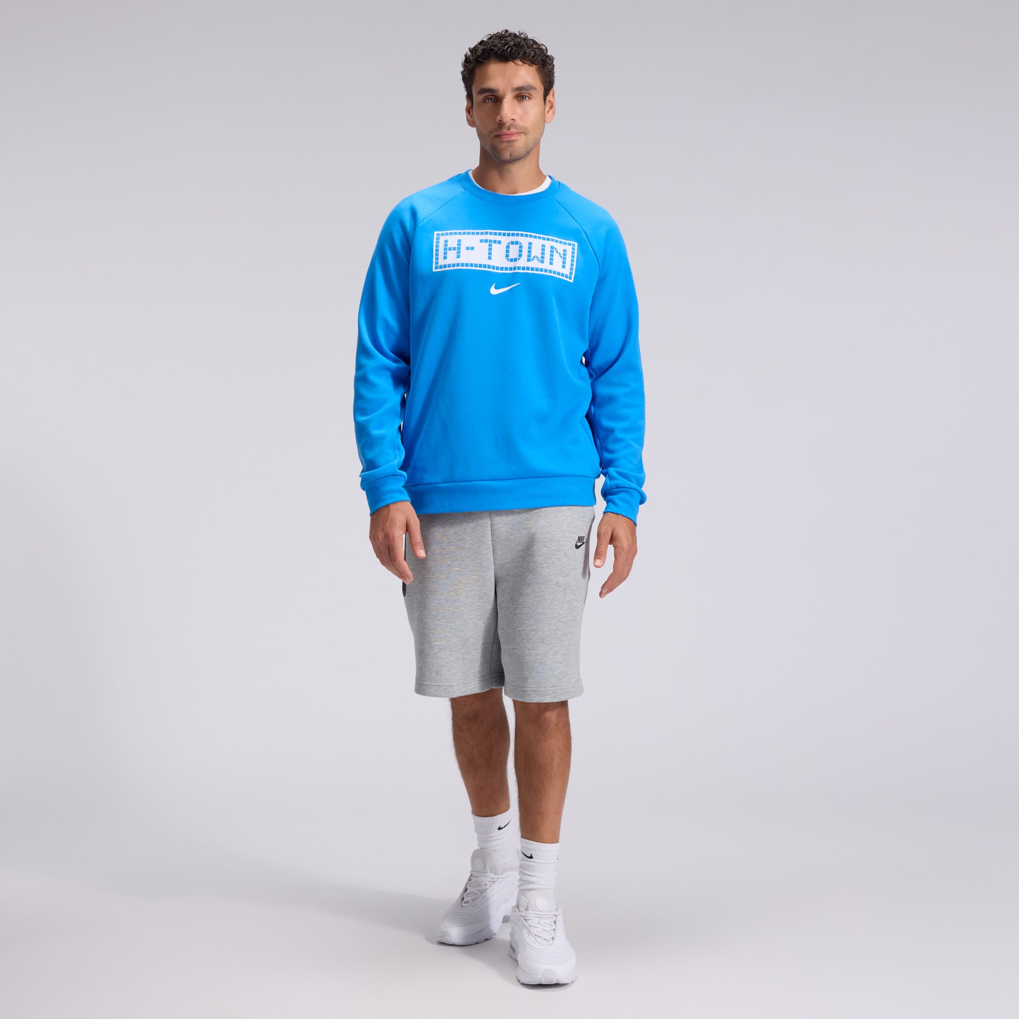 Men's Nike  Blue Houston Texans 2026 Rivalries Collection Dri-FIT Crew Sweatshirt