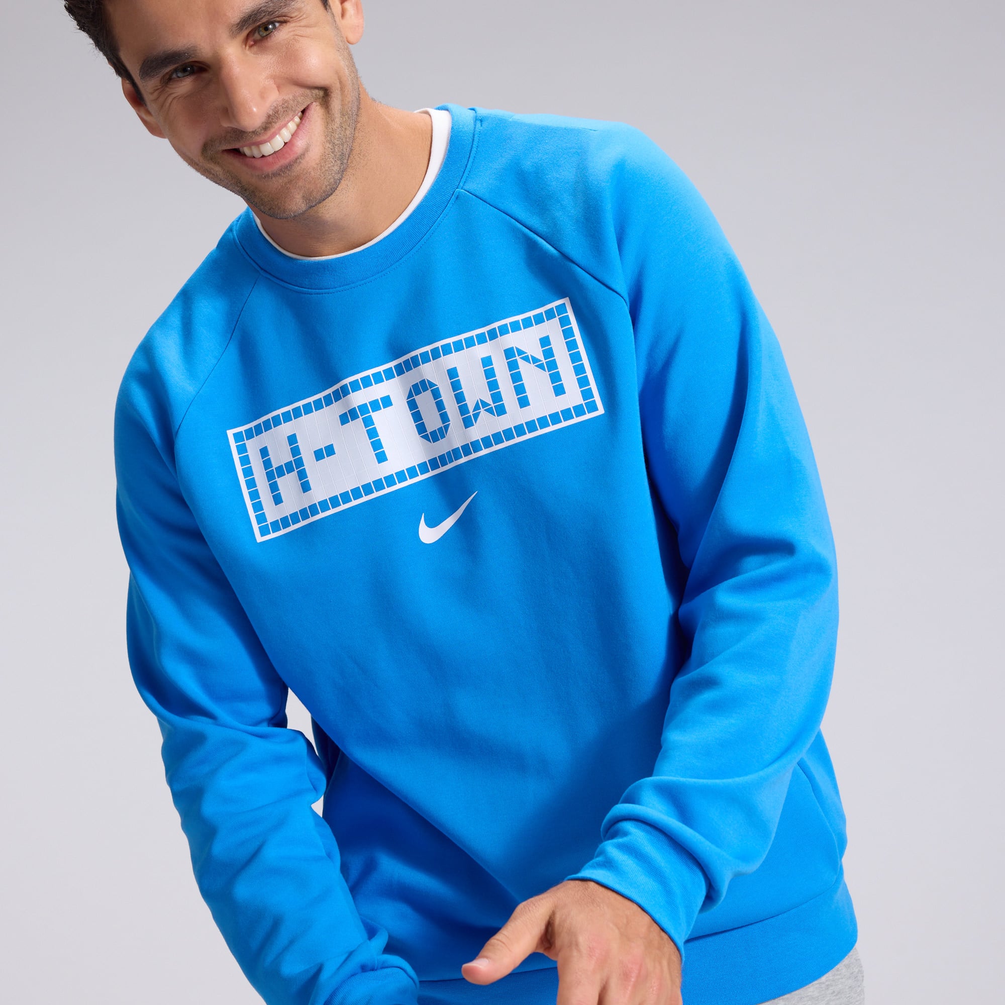 Men's Nike  Blue Houston Texans 2026 Rivalries Collection Dri-FIT Crew Sweatshirt