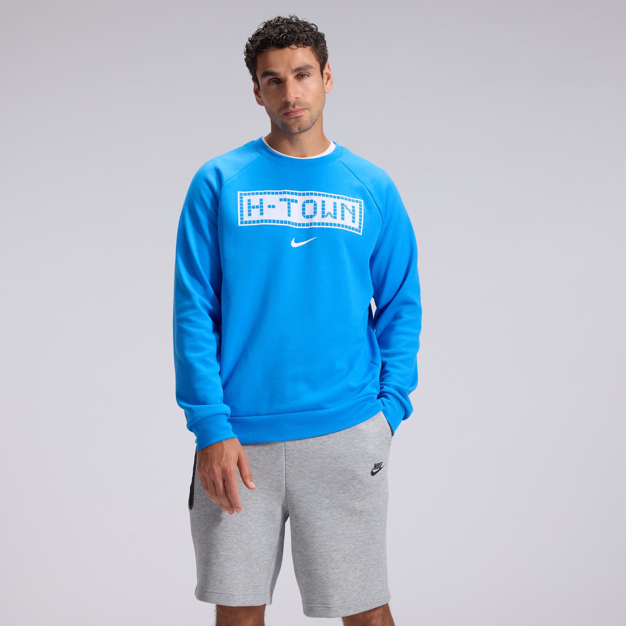Men's Nike Blue Houston Texans 2026 Rivalries Collection Dri-FIT Crew Sweatshirt