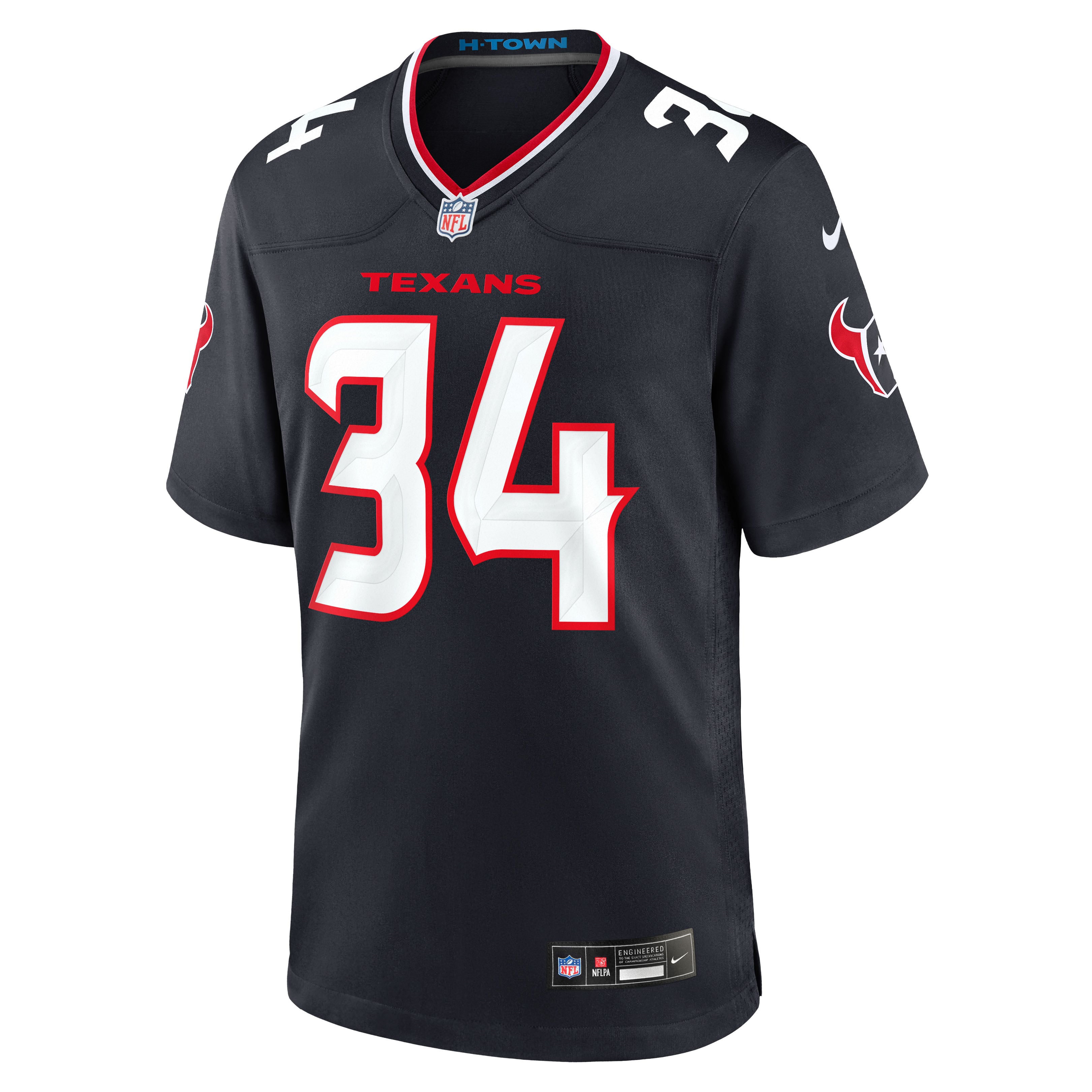 Maillot de match Nike Bryce Hall bleu marine des Houston Texans pour homme