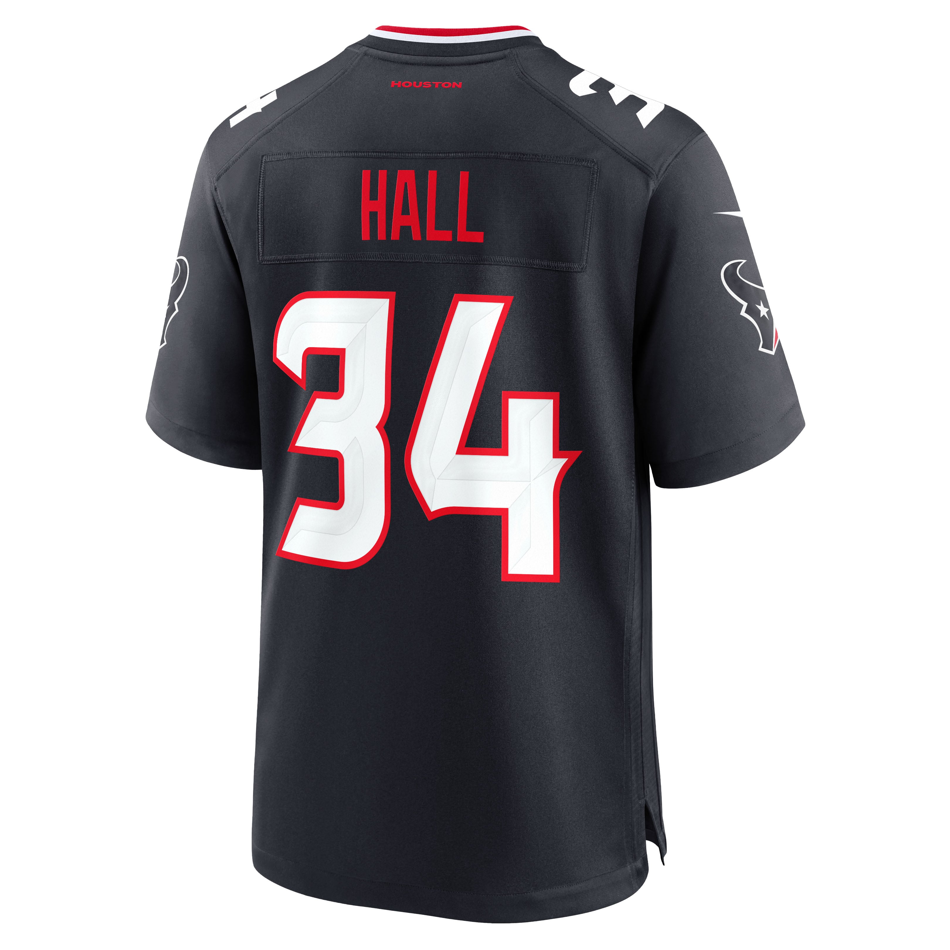 Maillot de match Nike Bryce Hall bleu marine des Houston Texans pour homme