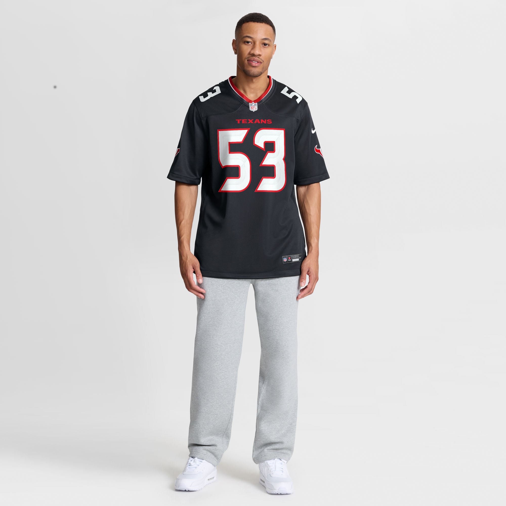 Men's Nike Caleb Johnson Navy Houston Texans Team Game Jersey