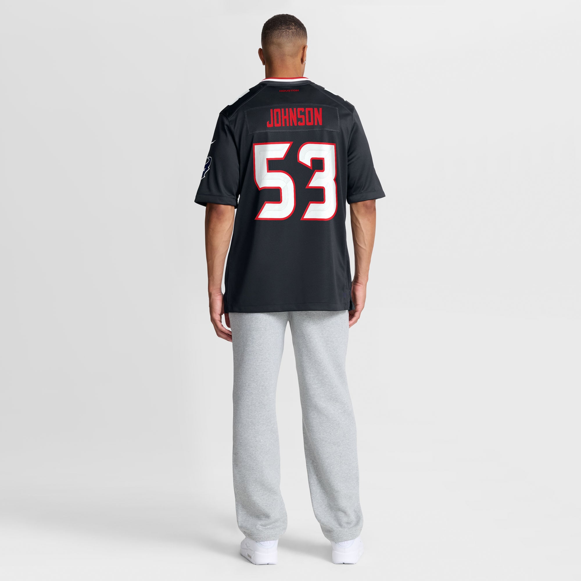 Men's Nike Caleb Johnson Navy Houston Texans Team Game Jersey