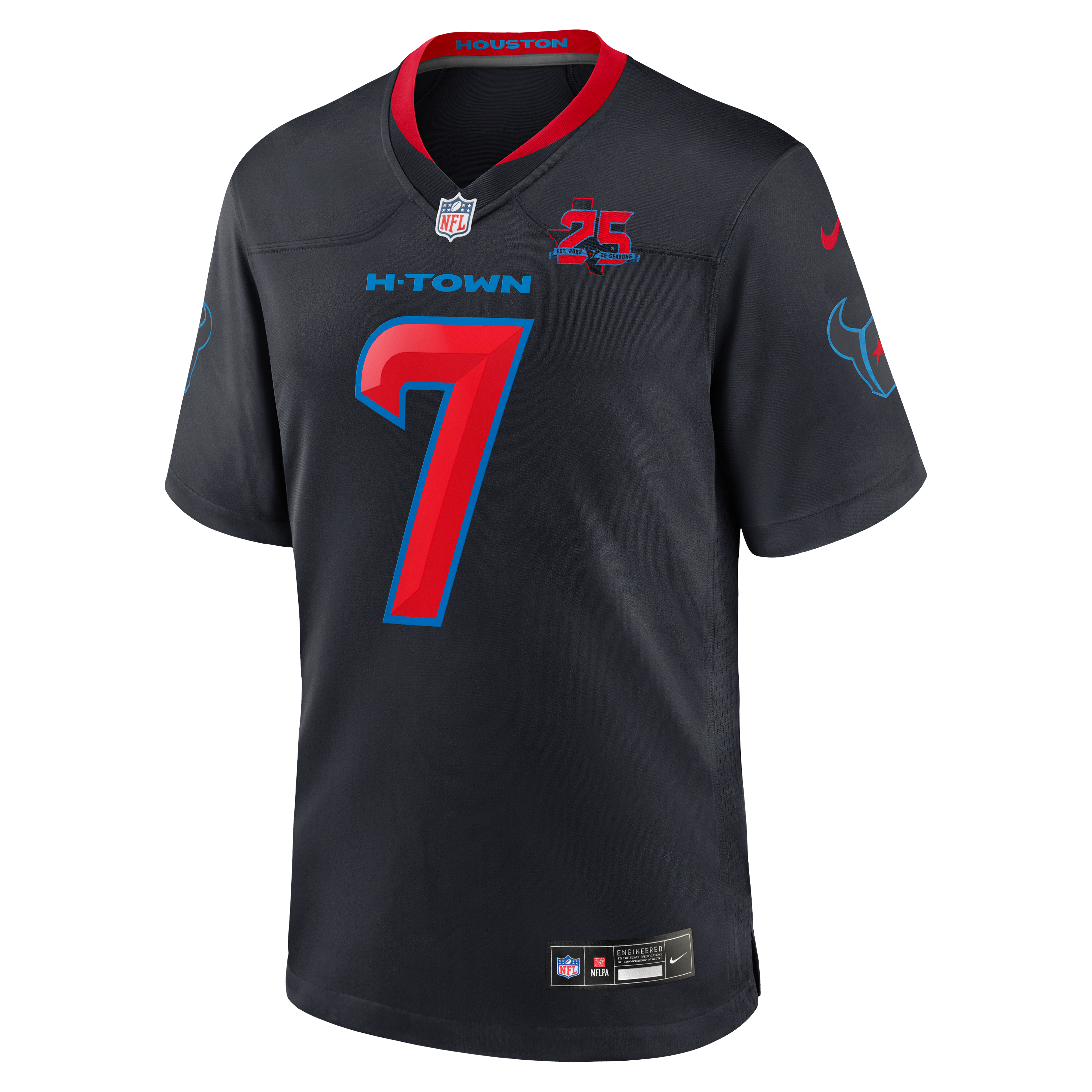 Maillot de match Nike C.J. Stroud bleu marine des Houston Texans, édition alternative 25e saison