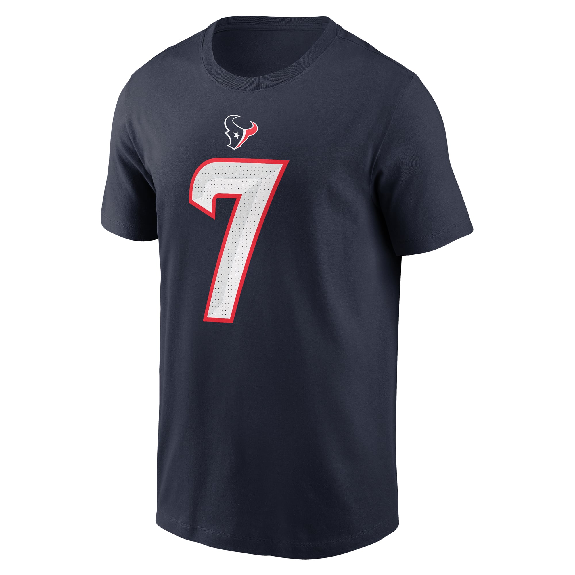 T-shirt Nike C.J. Stroud bleu marine des Houston Texans pour homme, avec nom et numéro