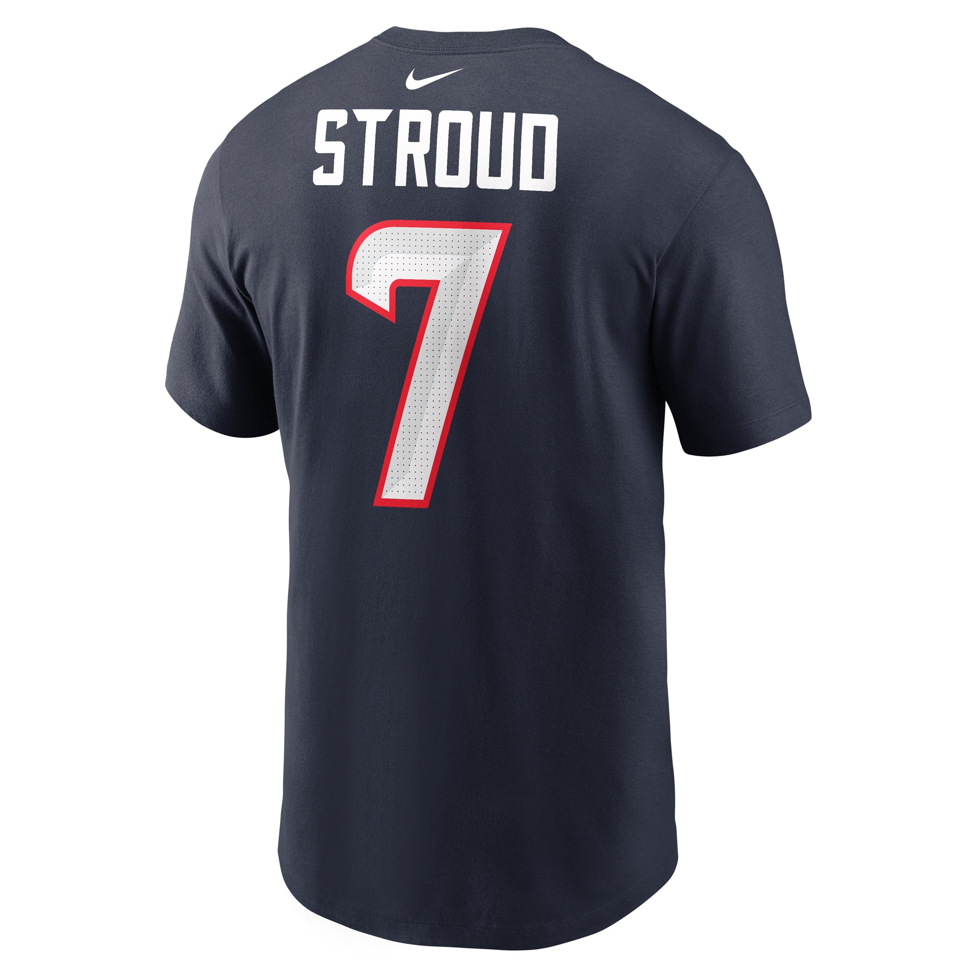 T-shirt Nike C.J. Stroud bleu marine des Houston Texans pour homme, avec nom et numéro