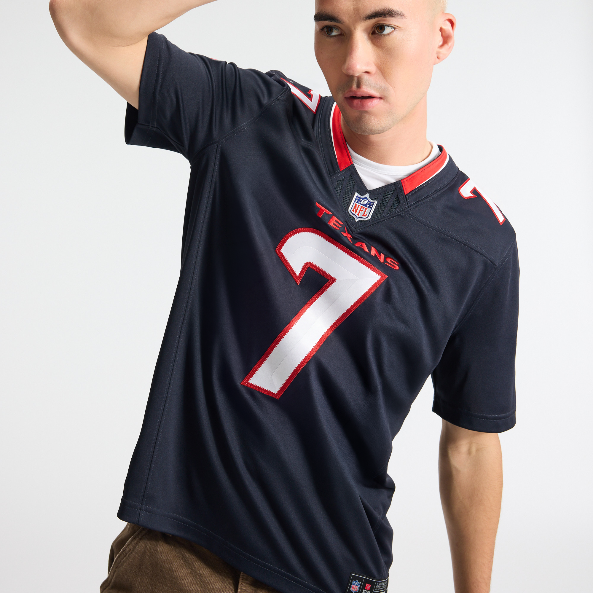 Maillot Nike C.J. Stroud bleu marine Houston Texans Team Vapor F.U.S.E. édition limitée cousue