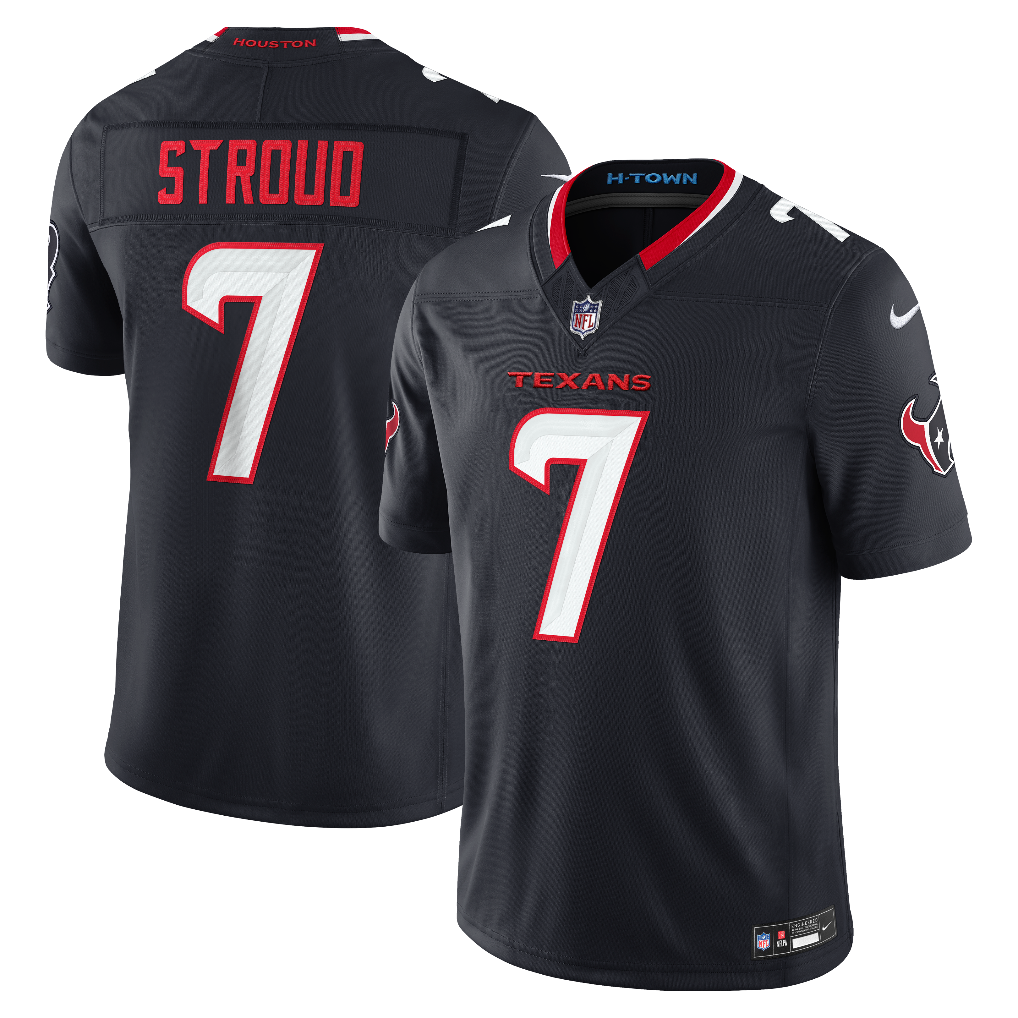 Maillot Nike C.J. Stroud bleu marine Houston Texans Team Vapor F.U.S.E. édition limitée cousue