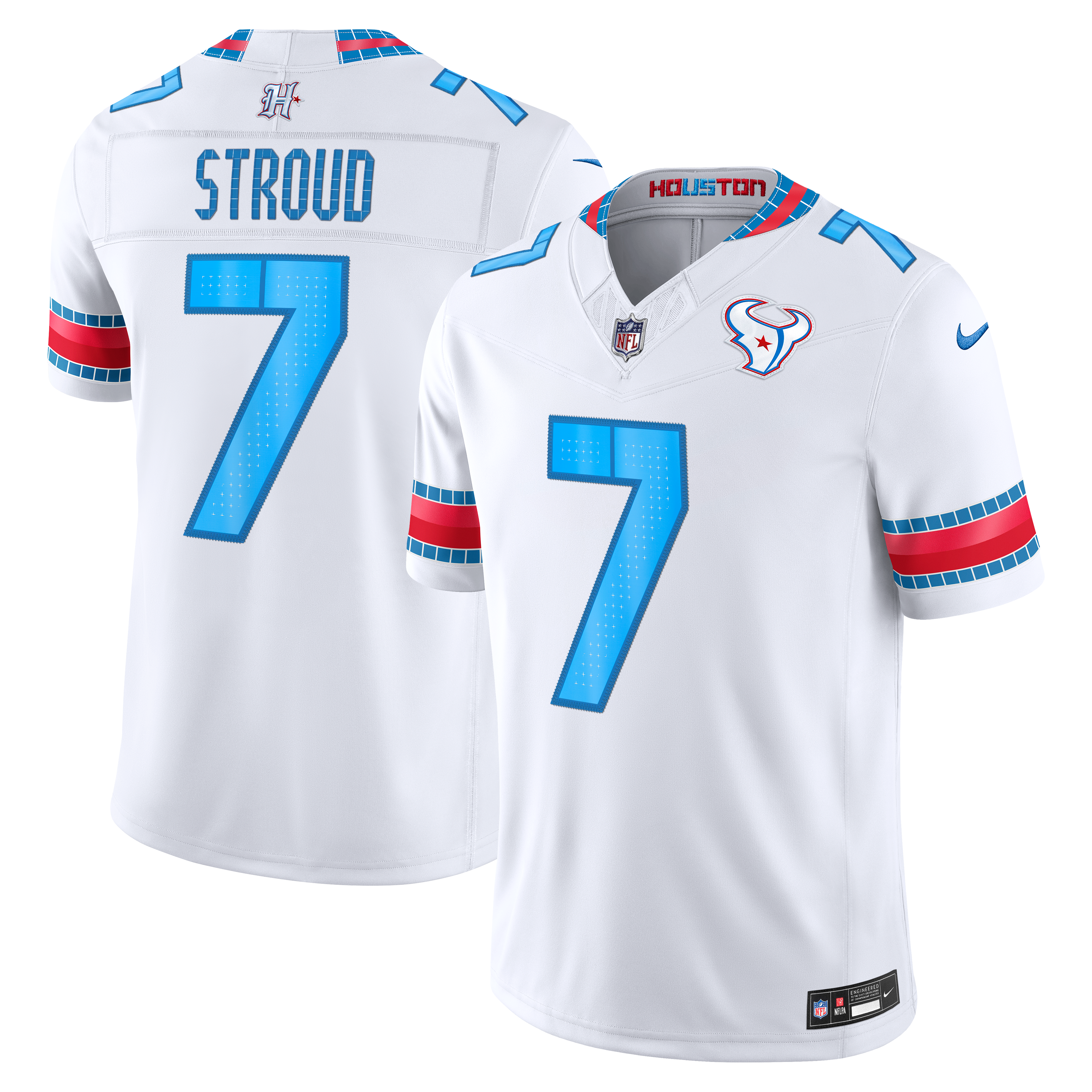 Men's Nike C.J. Stroud White Houston Texans 2026 Rivalries Collection Stitched Limited Jersey