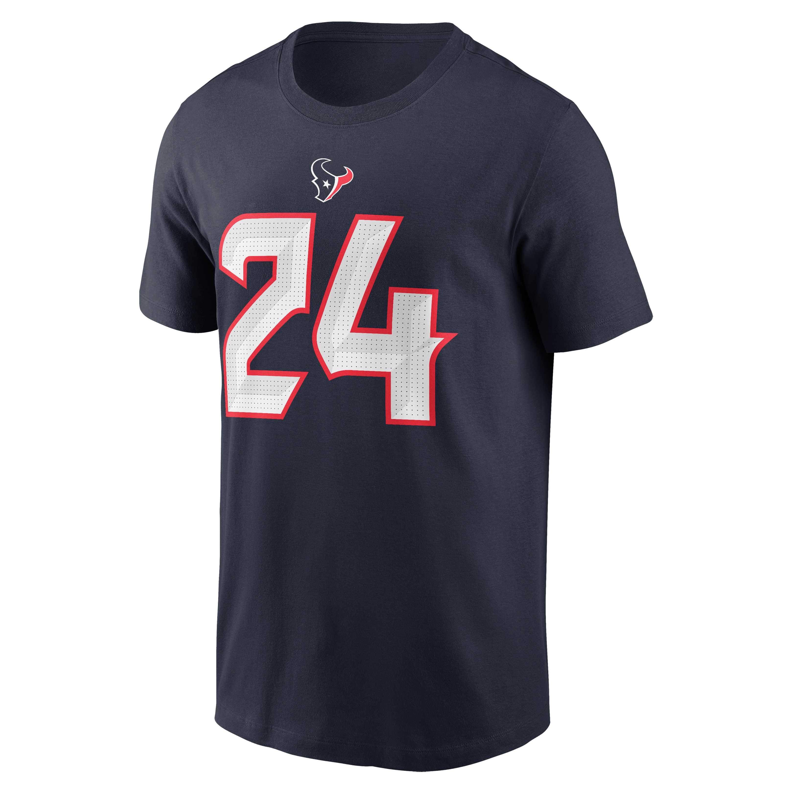 T-shirt Nike pour homme Derek Stingley Jr. bleu marine des Houston Texans, avec nom et numéro