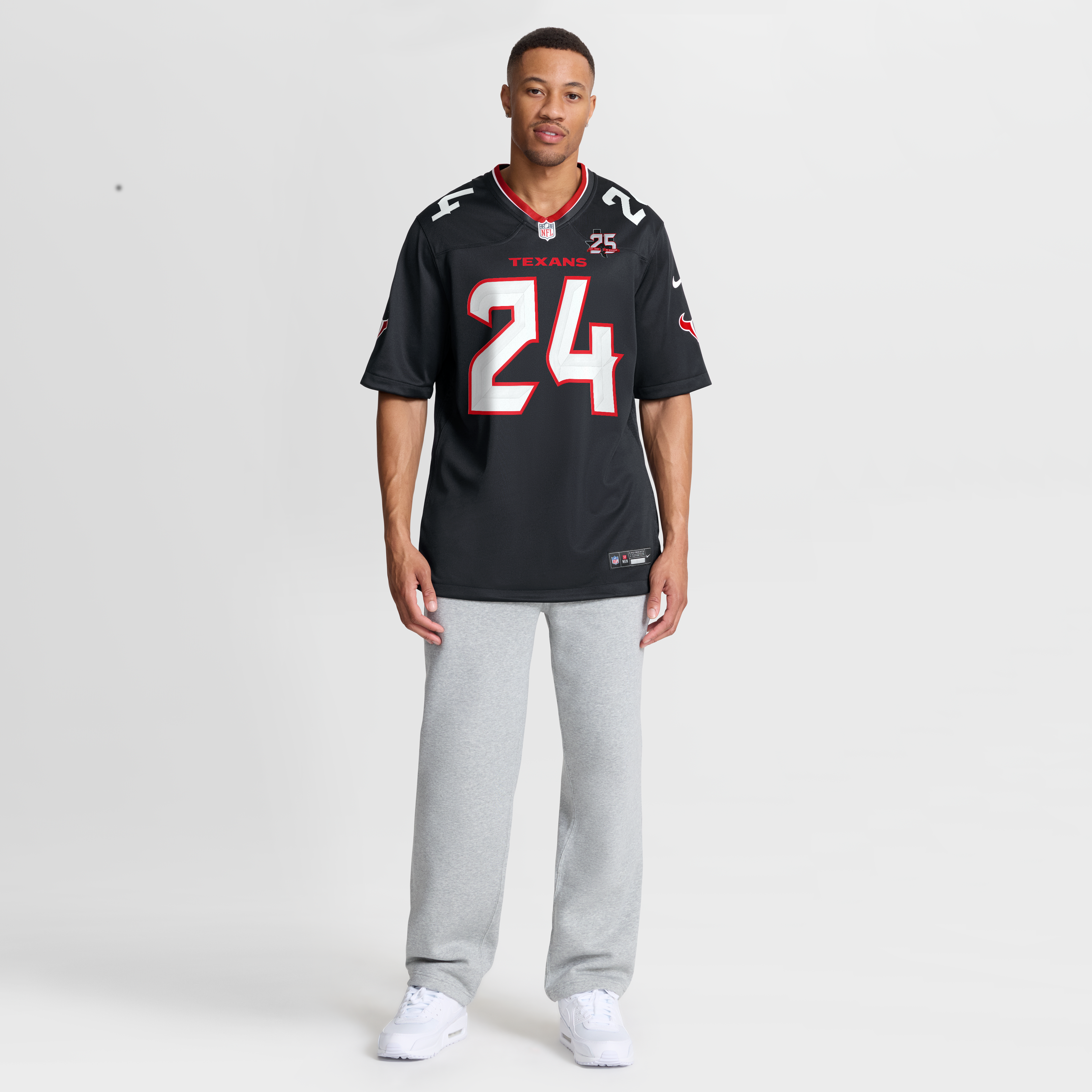 Maillot de match Nike Derek Stingley Jr. bleu marine des Houston Texans pour la 25e saison (homme)