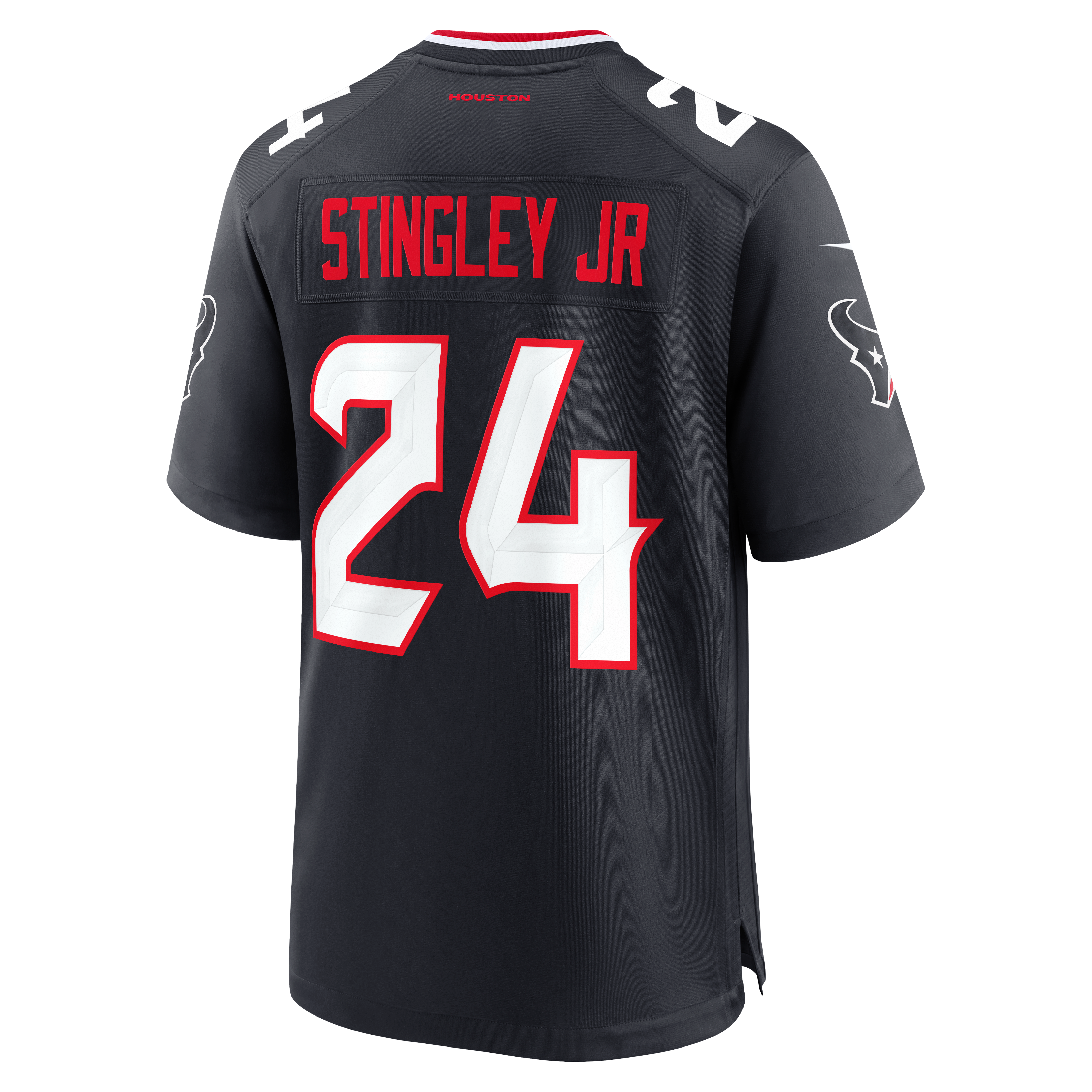 Maillot de match Nike Derek Stingley Jr. bleu marine des Houston Texans pour la 25e saison (homme)
