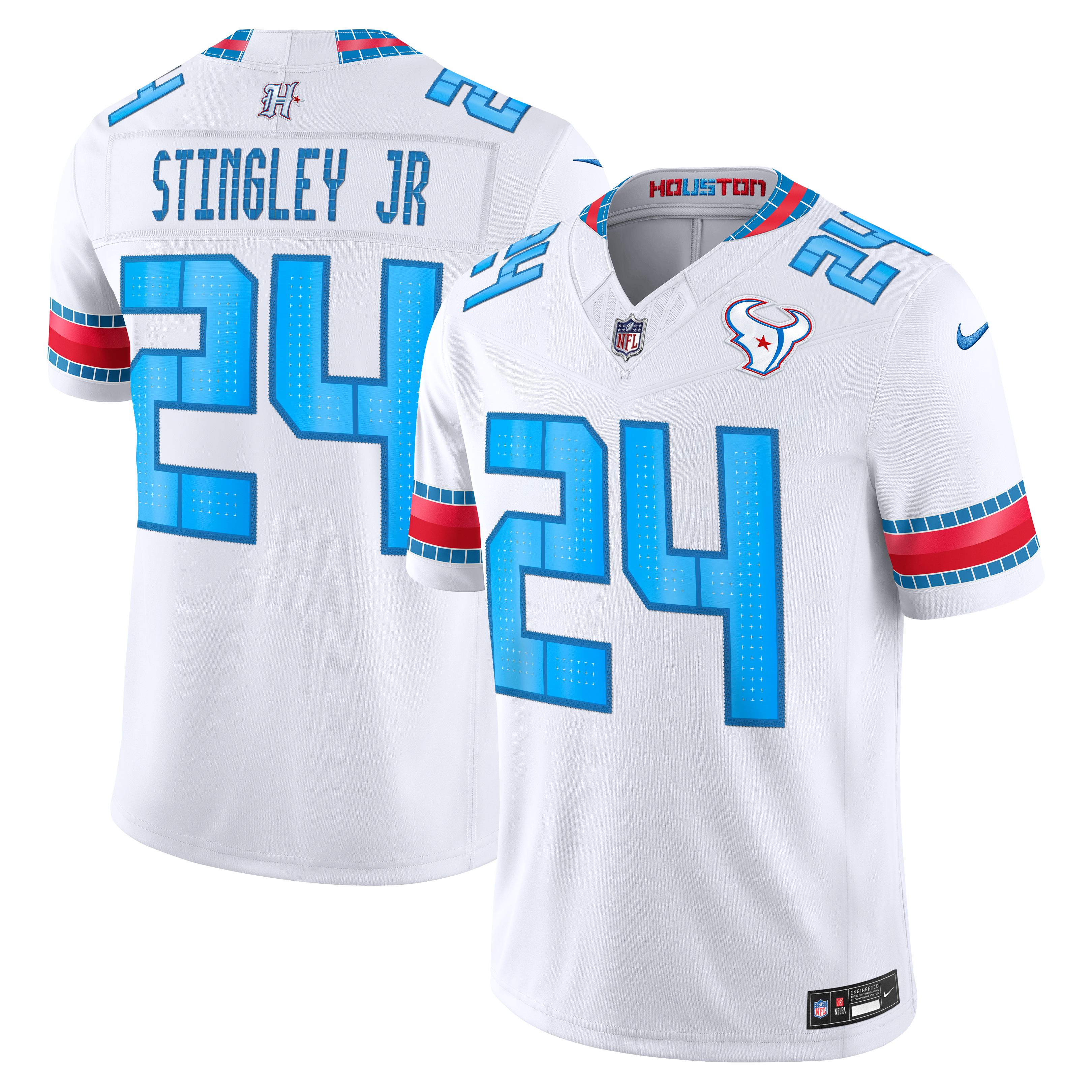 Men's Nike Derek Stingley Jr. White Houston Texans 2026 Rivalries Collection Stitched Limited Jersey