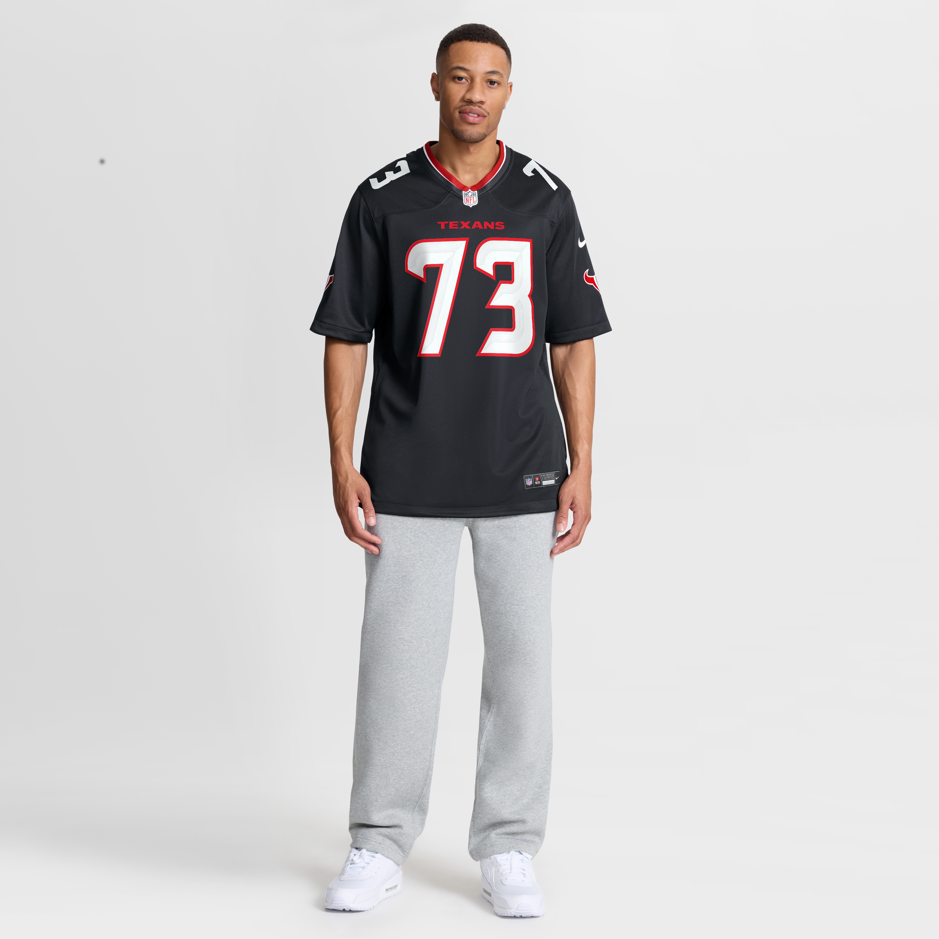 Maillot de match Nike Derrick Graham bleu marine des Houston Texans pour homme