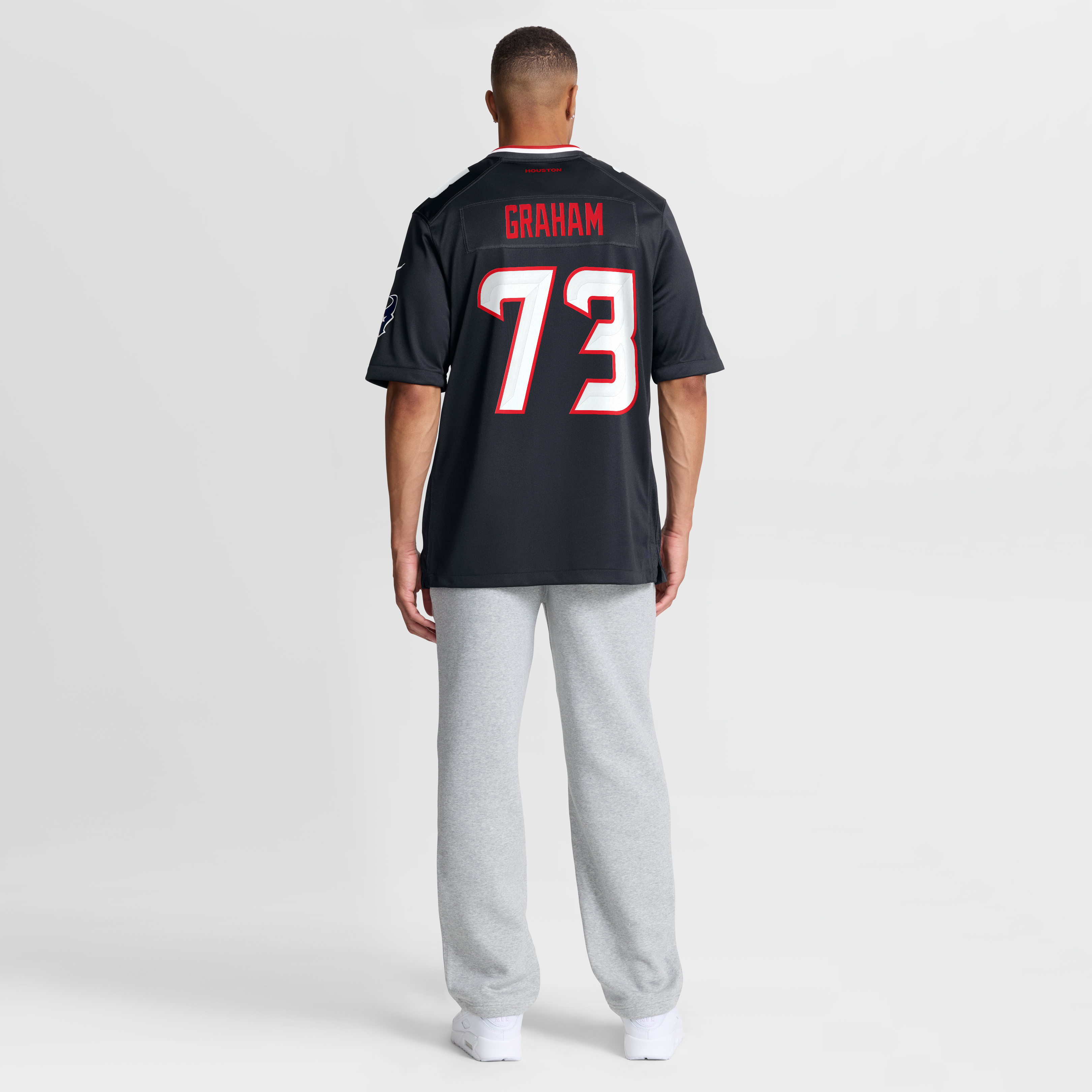 Maillot de match Nike Derrick Graham bleu marine des Houston Texans pour homme