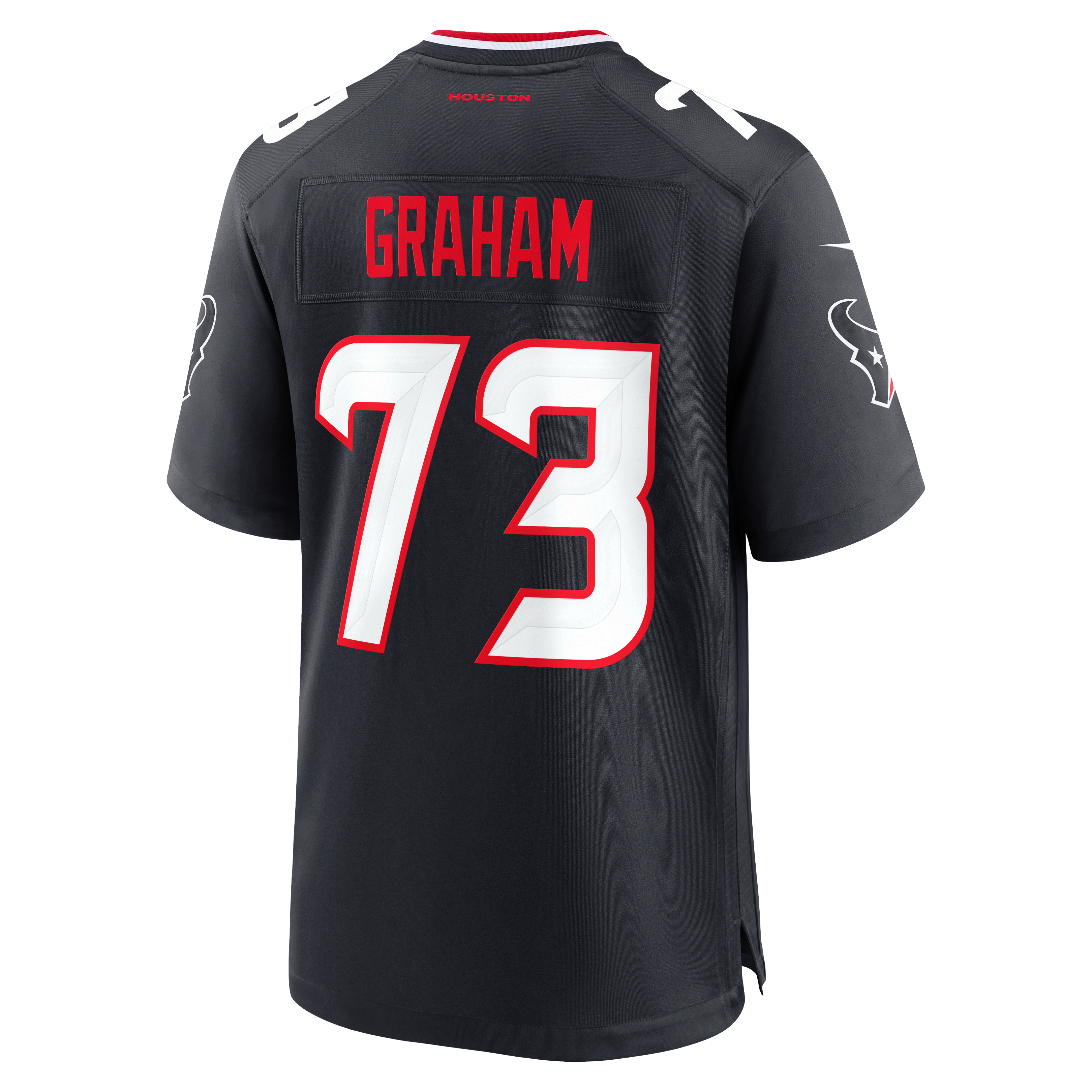 Maillot de match Nike Derrick Graham bleu marine des Houston Texans pour homme