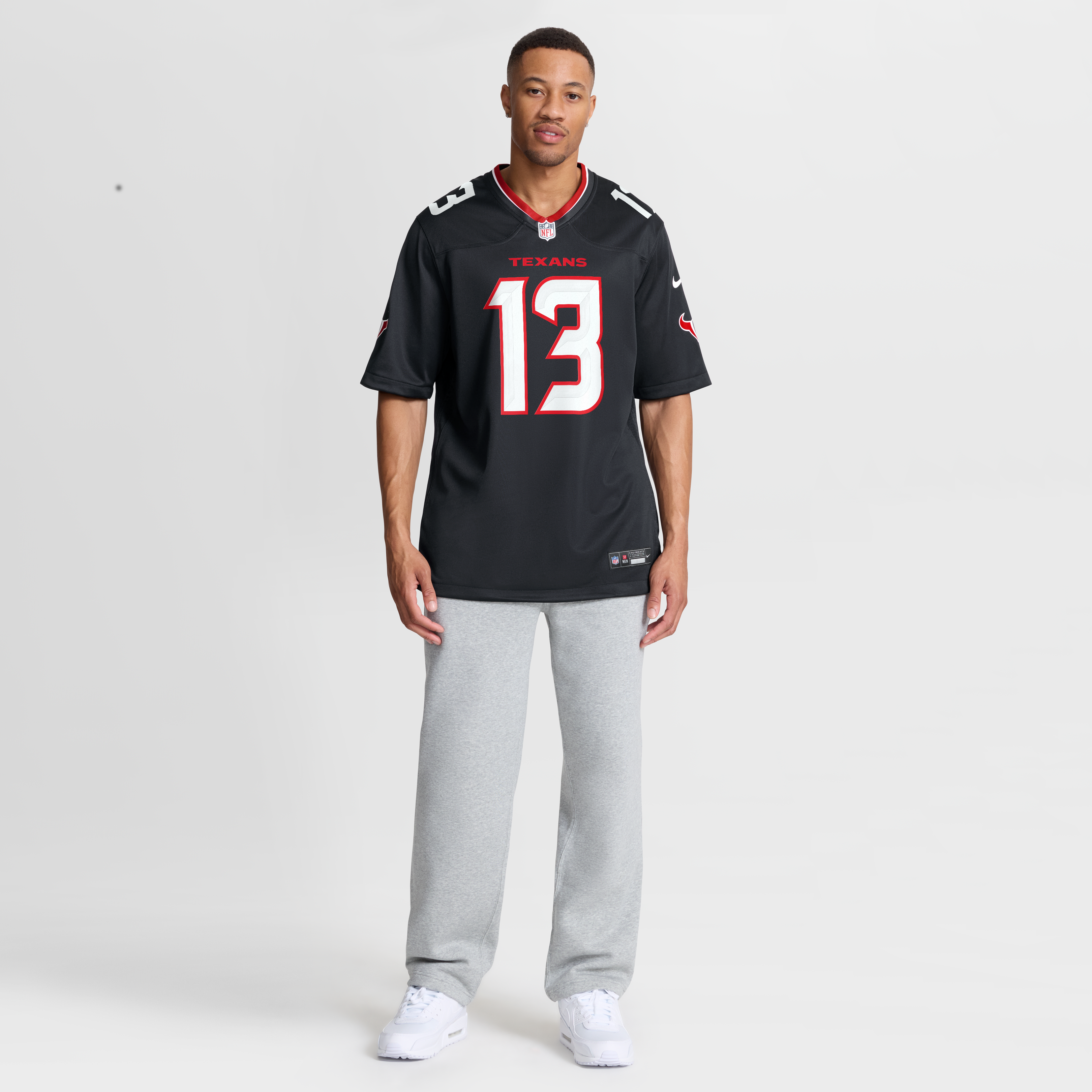 Maillot de match Nike Jaylin Noel bleu marine des Houston Texans pour homme