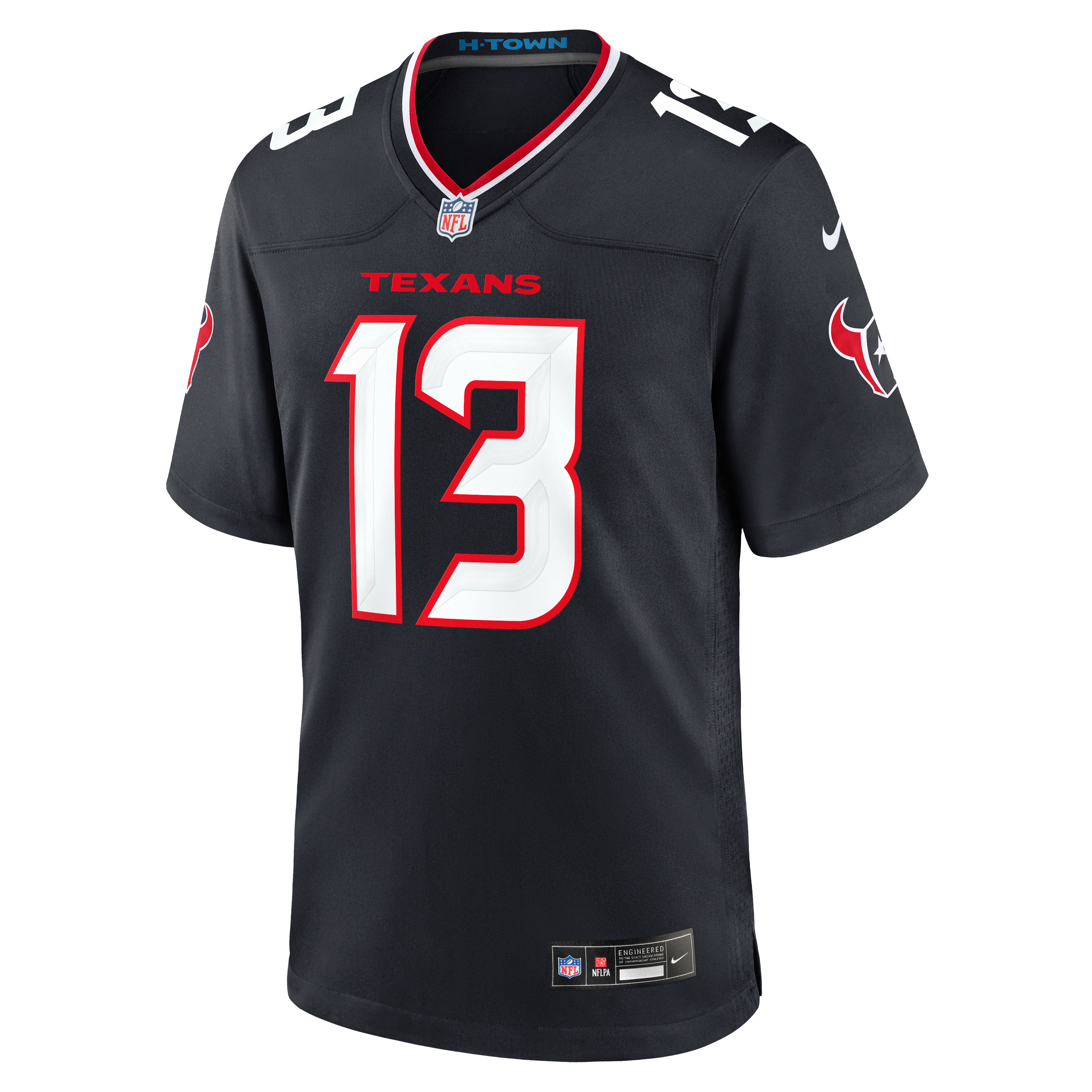 Maillot de match Nike Jaylin Noel bleu marine des Houston Texans pour homme