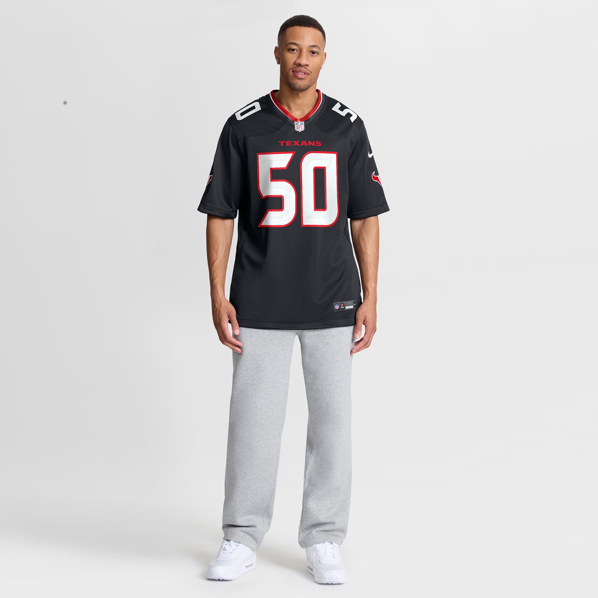 Maillot de match Nike Kenneth Murray Jr. bleu marine des Houston Texans pour homme