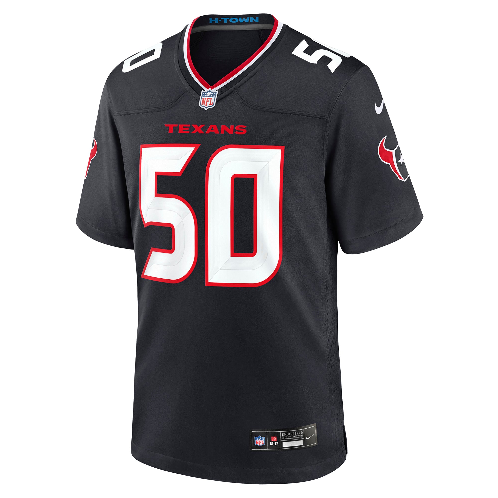 Maillot de match Nike Kenneth Murray Jr. bleu marine des Houston Texans pour homme